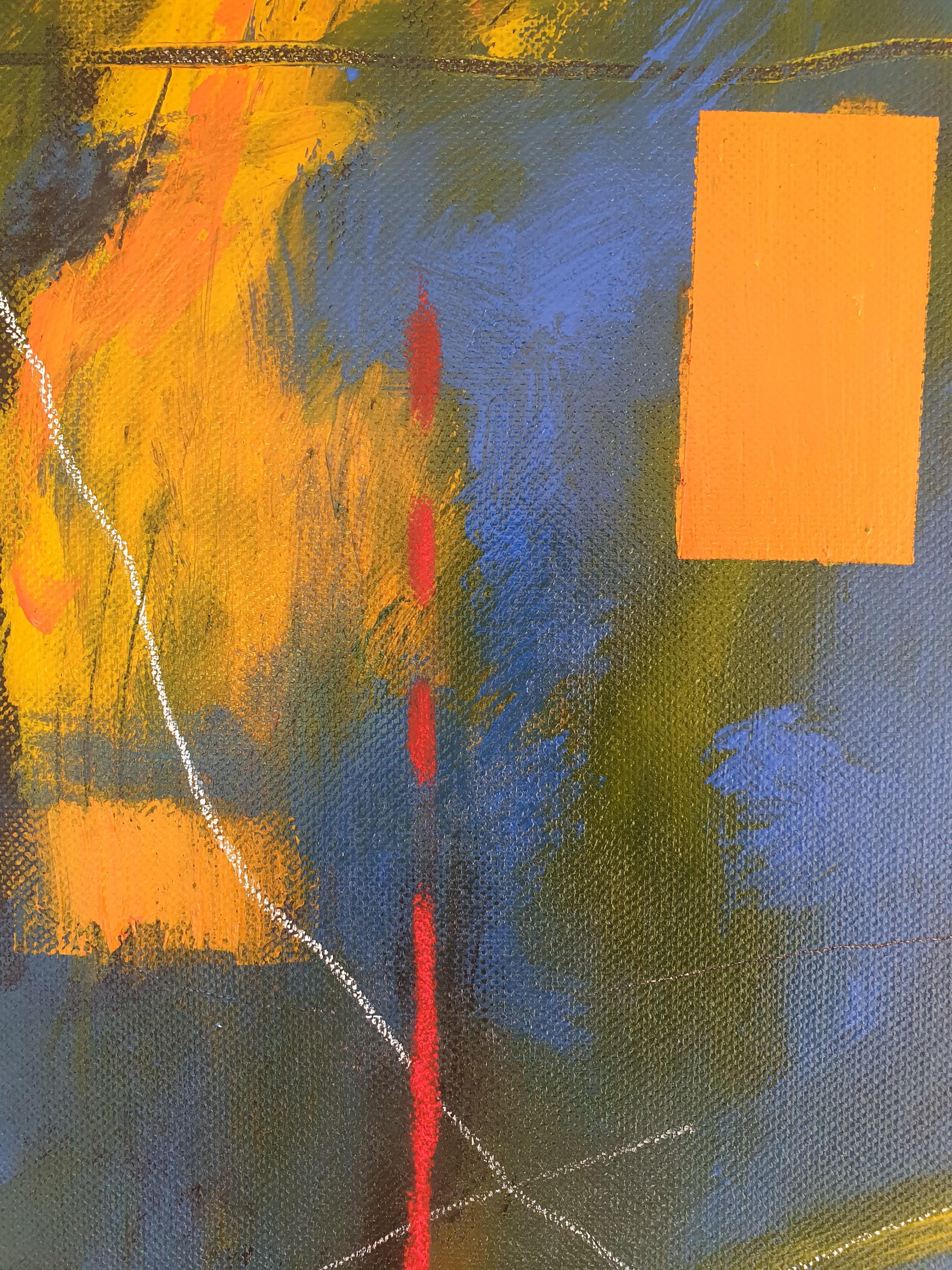 Title: Interconnected Dream
Bold Abstract Contemporary Colorful Masculine Investment Red Yellow Grey Blue Orange Texture Detail

This series expresses our unity and our interconnectedness. We are dancing to a traverse tune - and travel and move