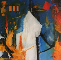Sogno interconnesso - Investimento maschile astratto contemporaneo colorato e audace