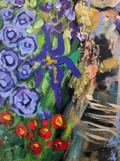 Iris Elation: Abstract Figurative Painting, Original Floral, Focal Point