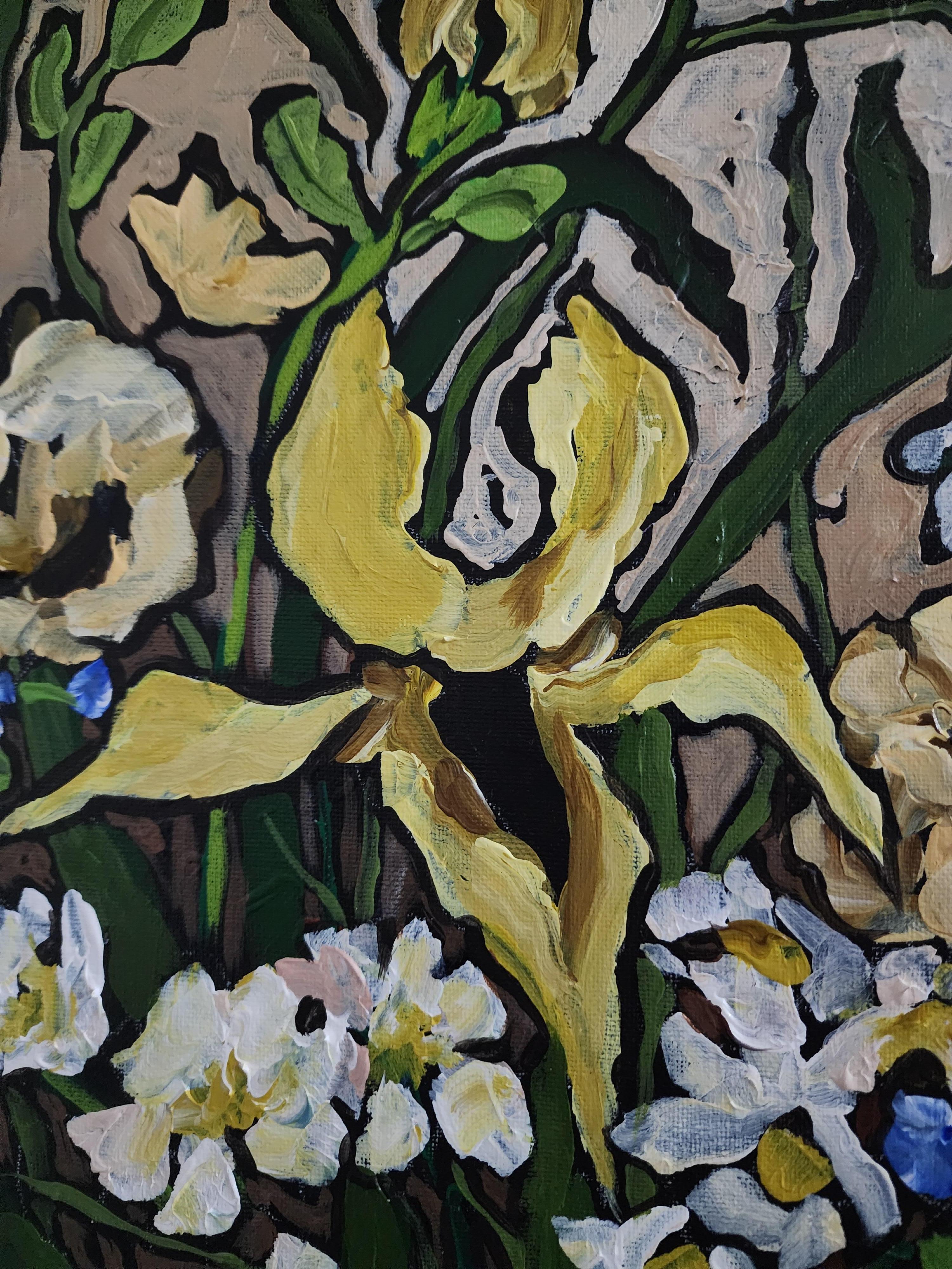 Iris Inspiration - Floral, Abstract, Contemporary, Nature, Soft tones, Original For Sale 4