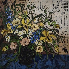 Inspiration Iris - Floral, Abstrait, Contemporain, Nature, Tons doux, Original