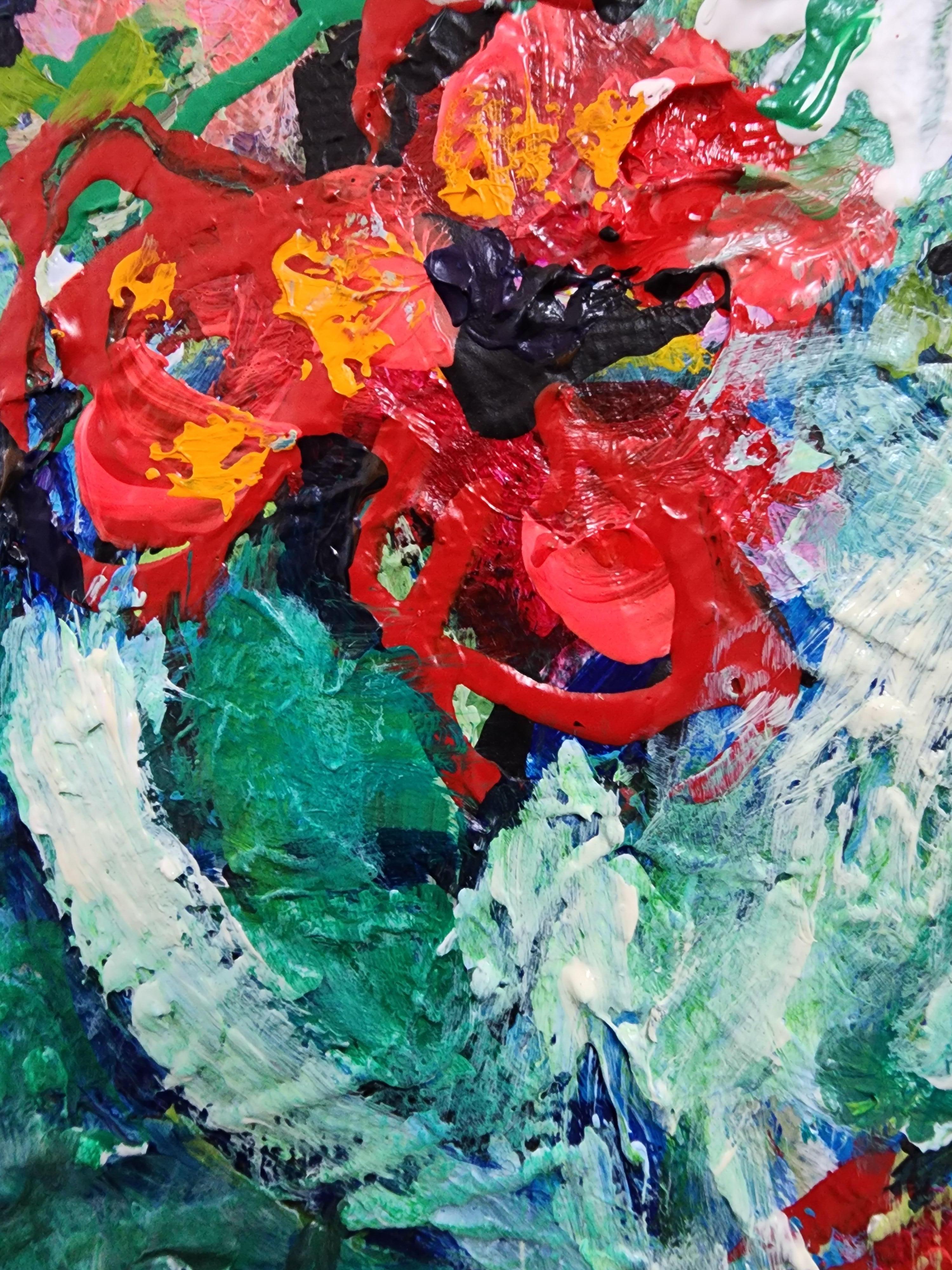 It's Beautiful - Floral Still-life Colorful Delight Flowers Bouquet Mother Earth (en anglais) - Painting de Karnish Art