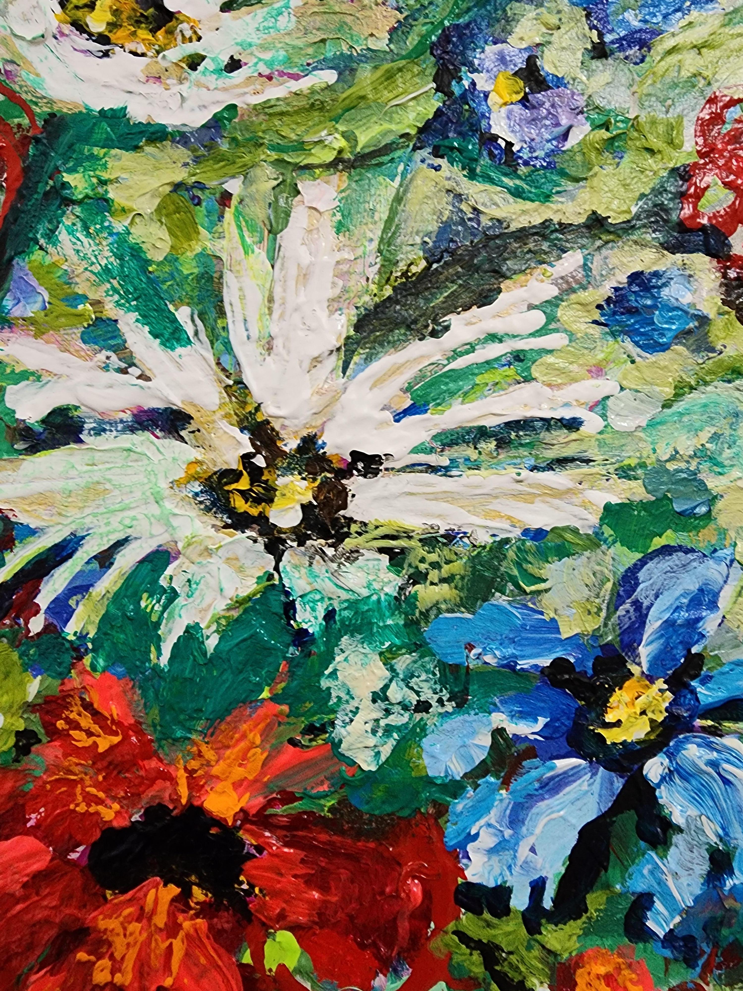 It's Beautiful - Floral Still-life Colorful Delight Flowers Bouquet Mother Earth (en anglais) en vente 3