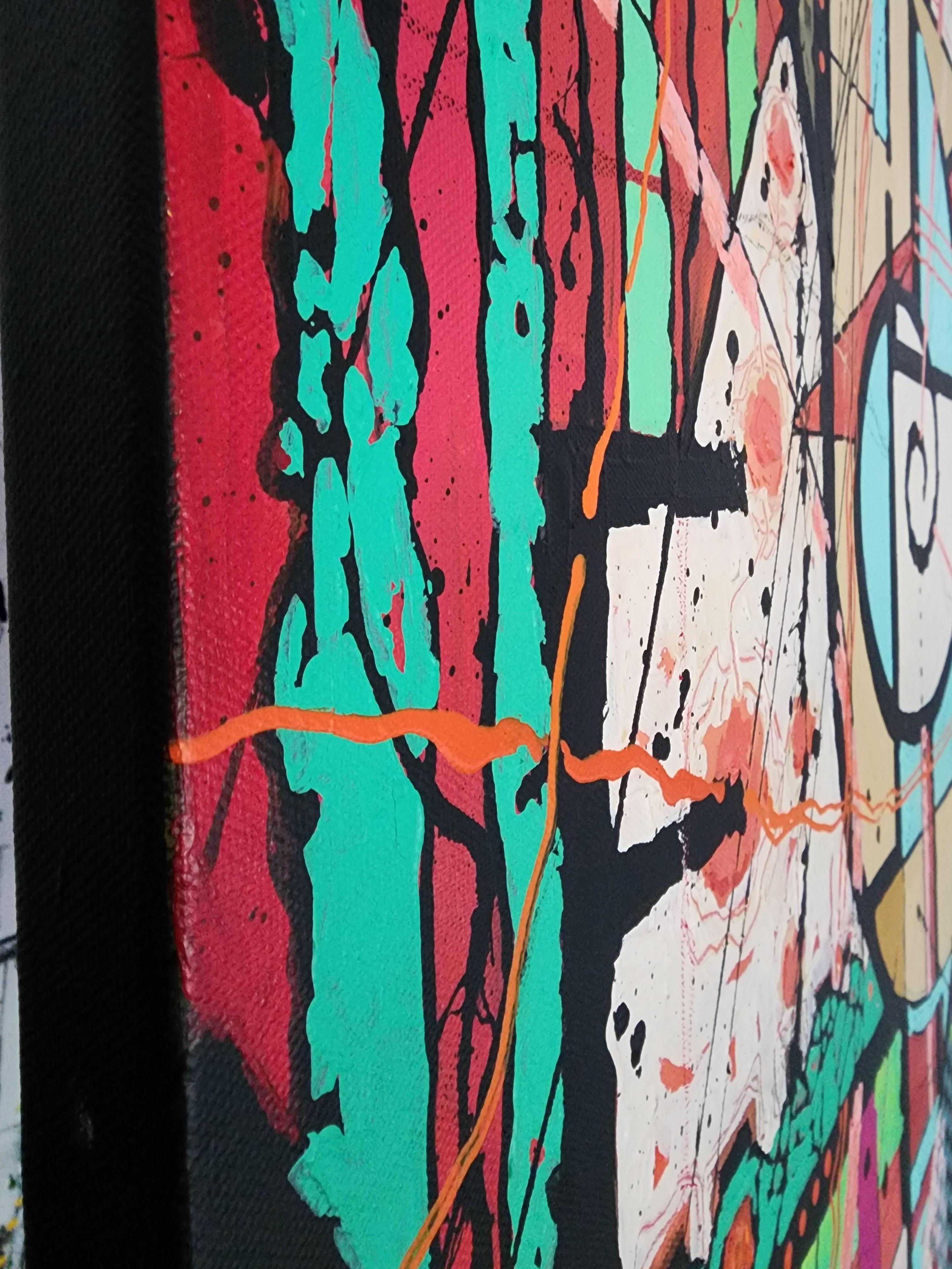 Titel: Reise zur Freude

Journey Painting Large Abstract Contemporary Bold Invest Statement Texture Joy 

The Guardians - Journey to Joy ist ein brillantes Gemälde, das die Künstlerin als eine Erweiterung ihrer selbst und als eine Ode an Freude,