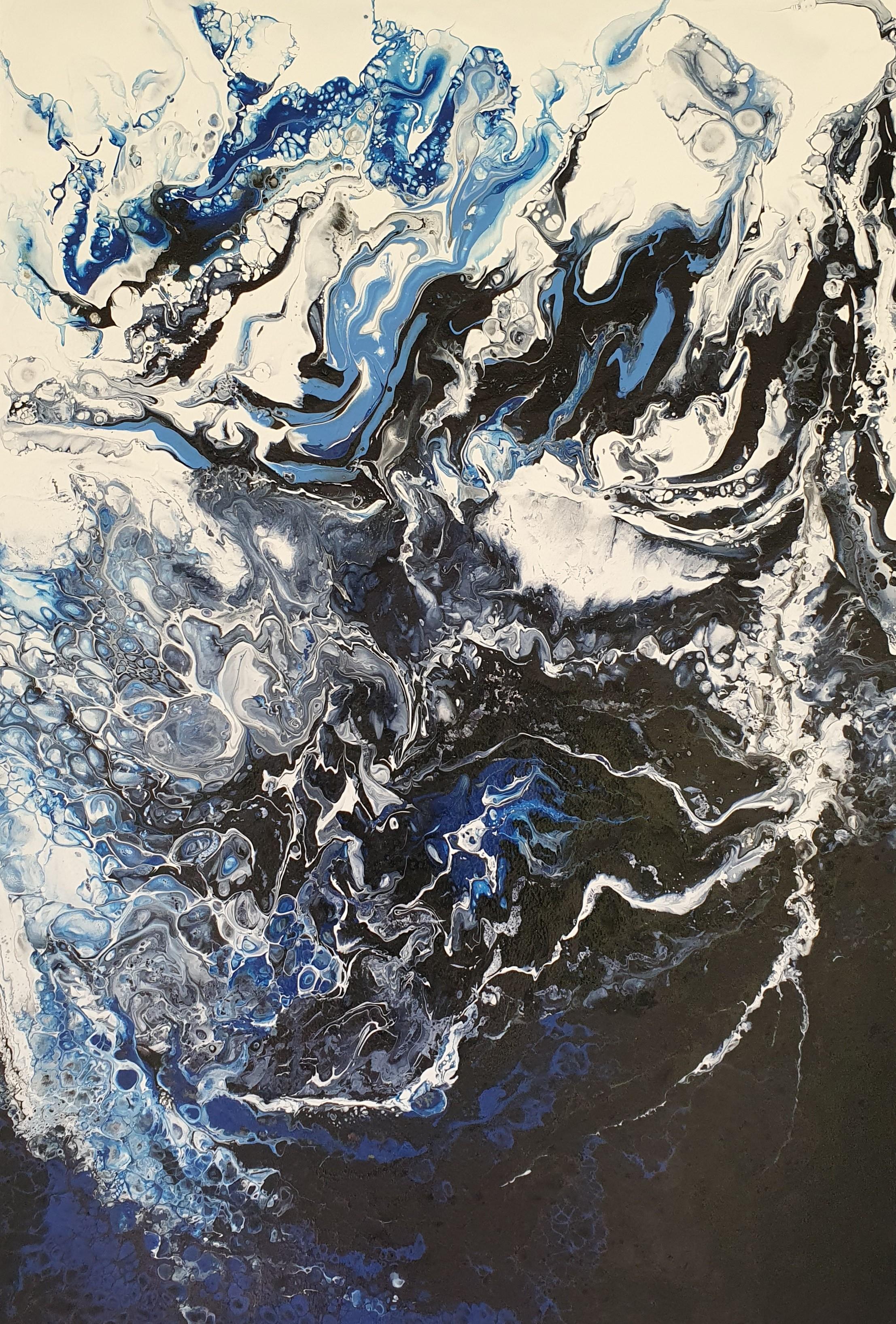 Joyspring - Blue Ocean Water Free Blues Abstract Contemporary Striking Invest