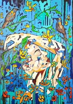 La Joie De Vivre - Portrait Stillness Female Colorful Striking Joy Abstract Art