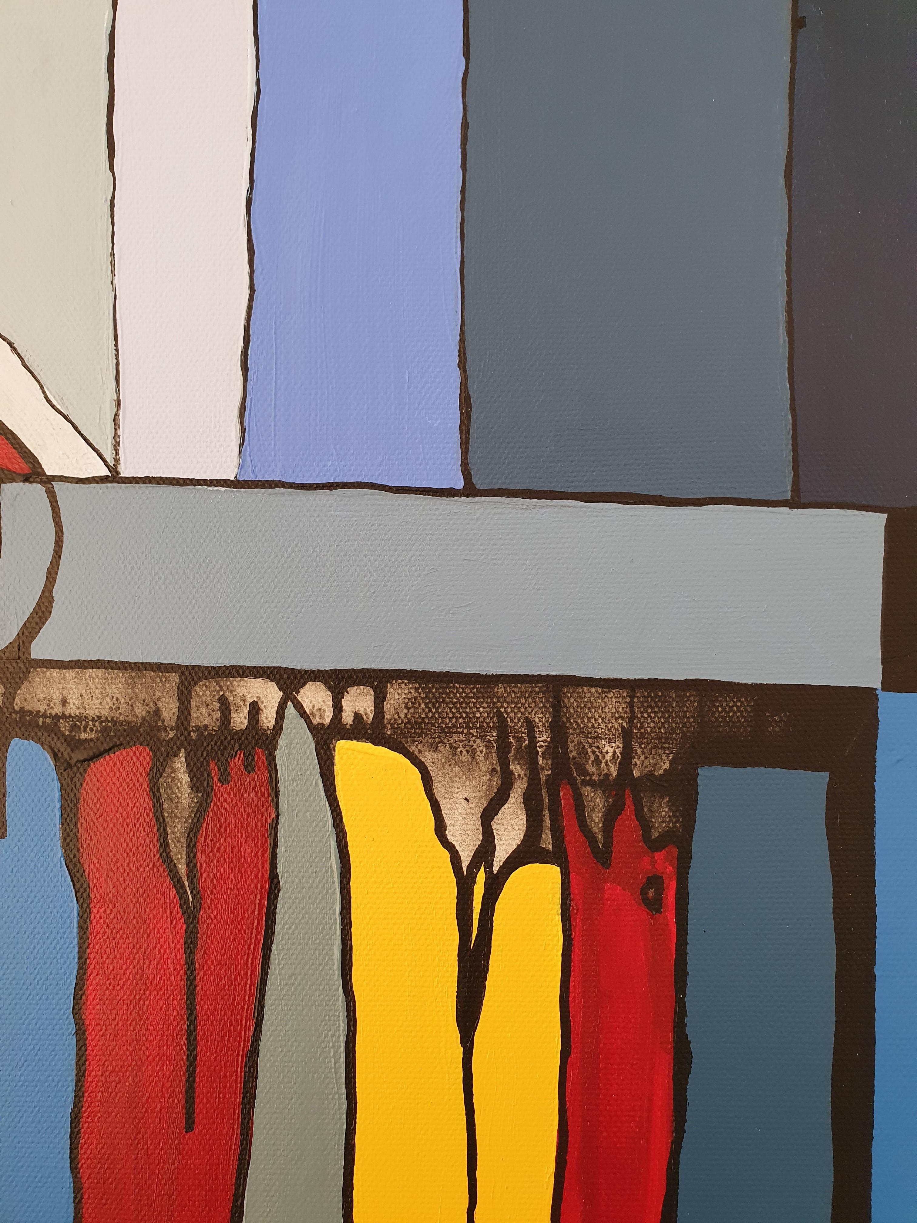 Liberty Malerei Modern Kubismus Elefant Bunt Invest Kunstwerk Original Bold (Moderne), Painting, von Karnish Art