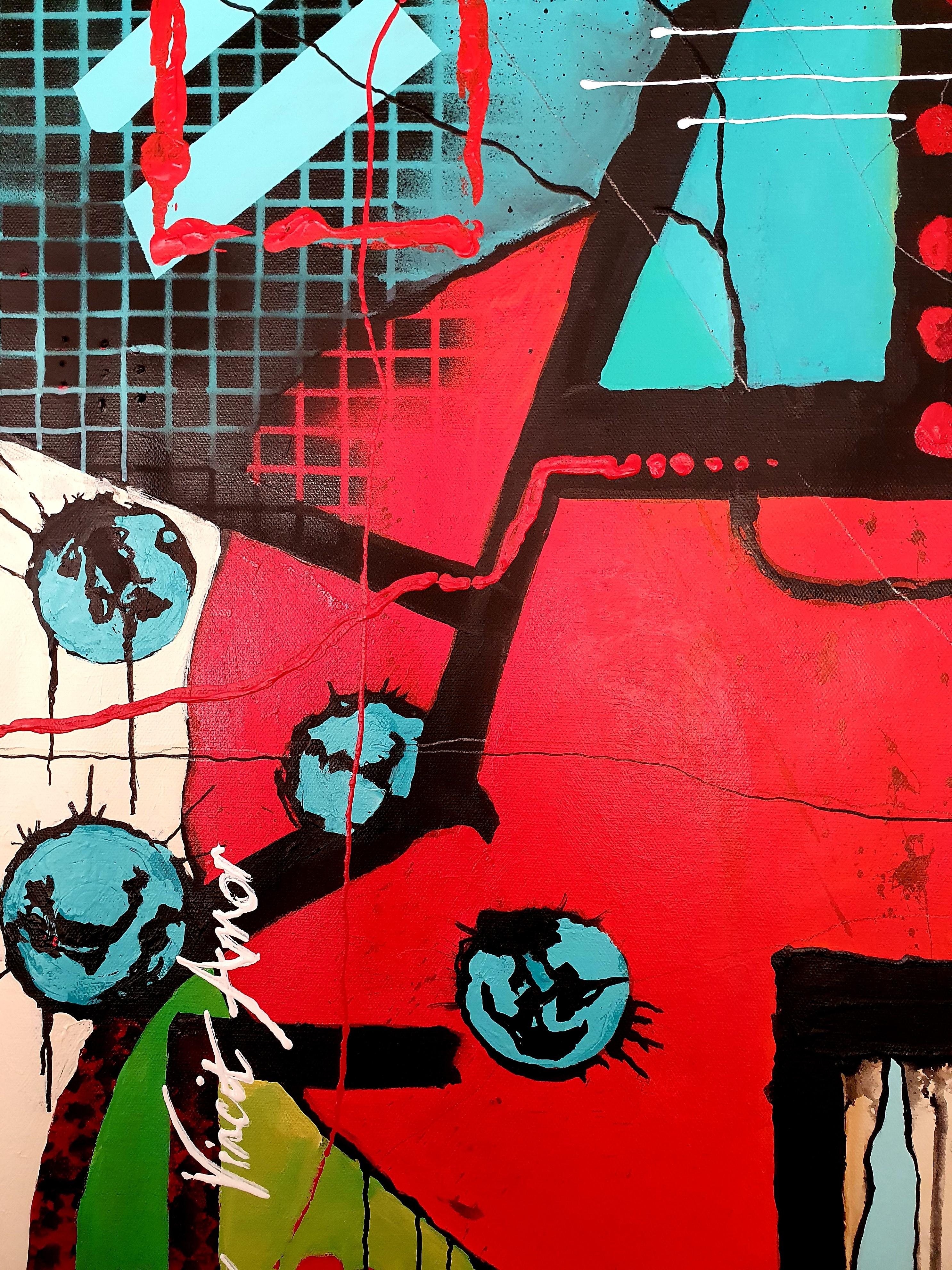 Love Conquers All - Omnia Vincit Amor Extra Large Abstract Investment Bold Color - Abstract Expressionist Painting by Karnish Art