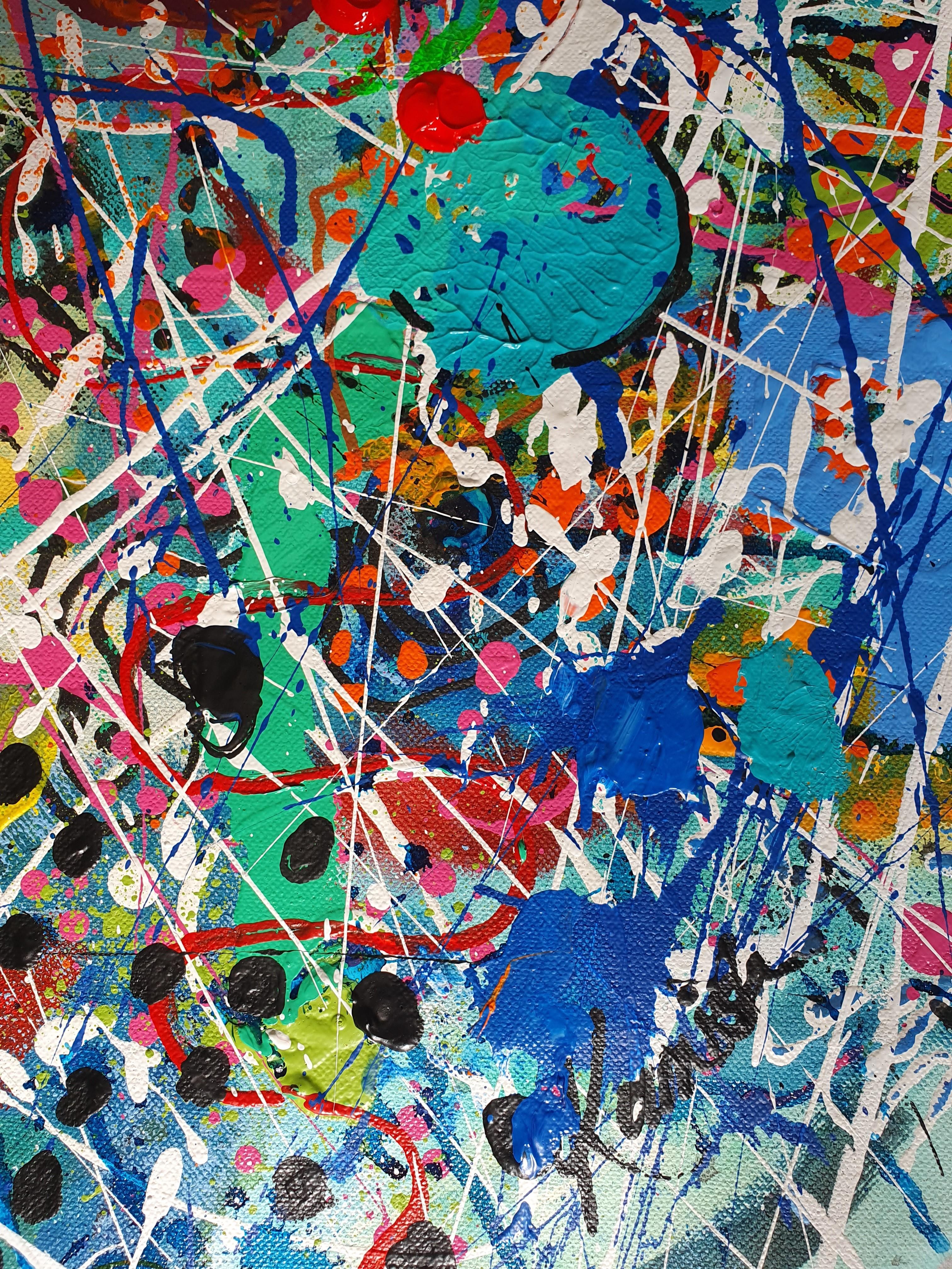 Titolo: Mondo folle

Drammatico, colorato, astratto, contemporaneo, che investe un'opera d'arte di grande effetto, originale, unica e autentica.

La tela rotonda, le linee dipinte, i cerchi e le spirali rappresentano le sfere della Terra: terra,
