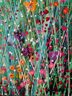 Meadow of Stillness - Flowers Colorful Impressionism Modern Art Landscape Joy