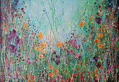 Meadow of Stillness - Flowers Colorful Impressionism Modern Art Landscape Joy