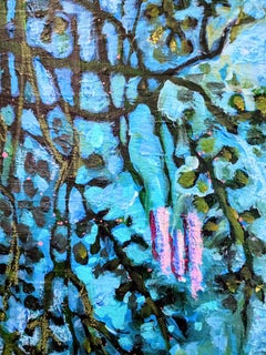 Moody Blues in fiore: Quadro astratto, floreale, di grandi dimensioni, 101x76 cm