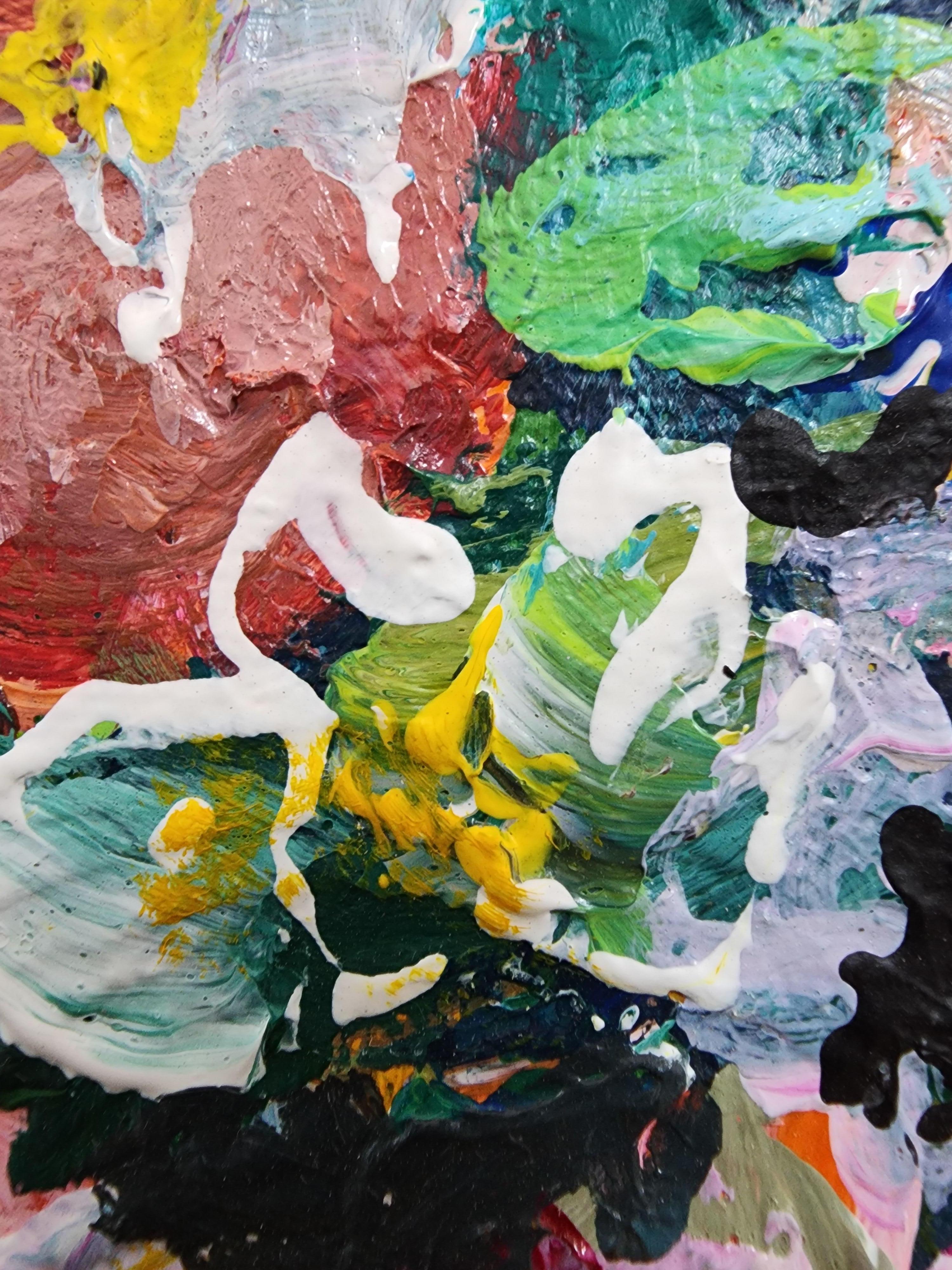 Mon bouquet en rose - Enthousiasme floral doux Focal Quiet Flowers Mother Earth - Painting de Karnish Art