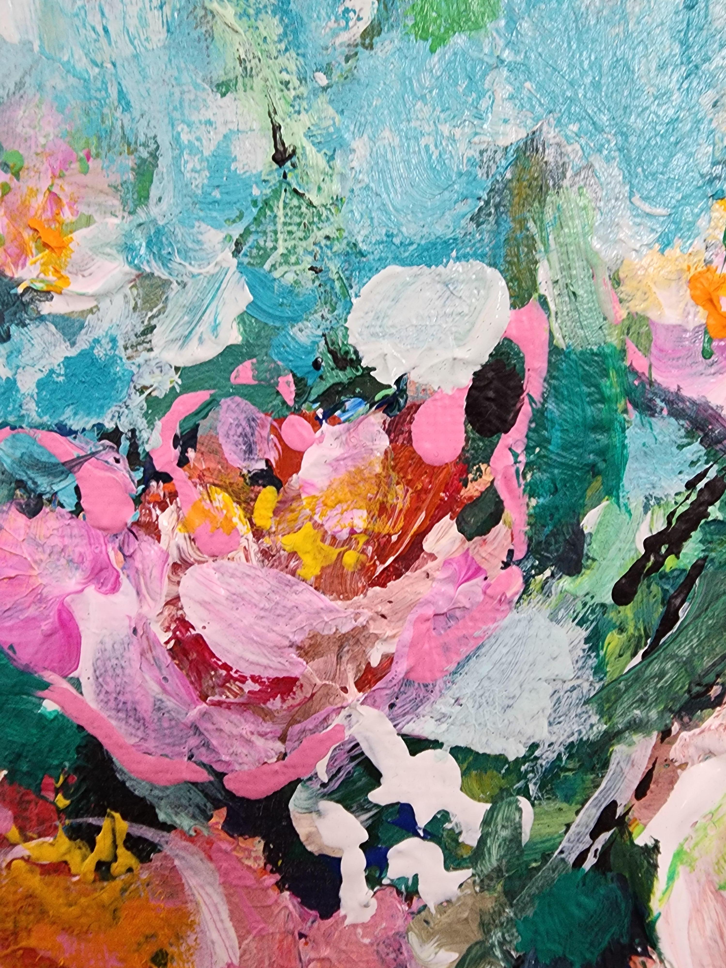 Mon bouquet en rose - Enthousiasme floral doux Focal Quiet Flowers Mother Earth en vente 2