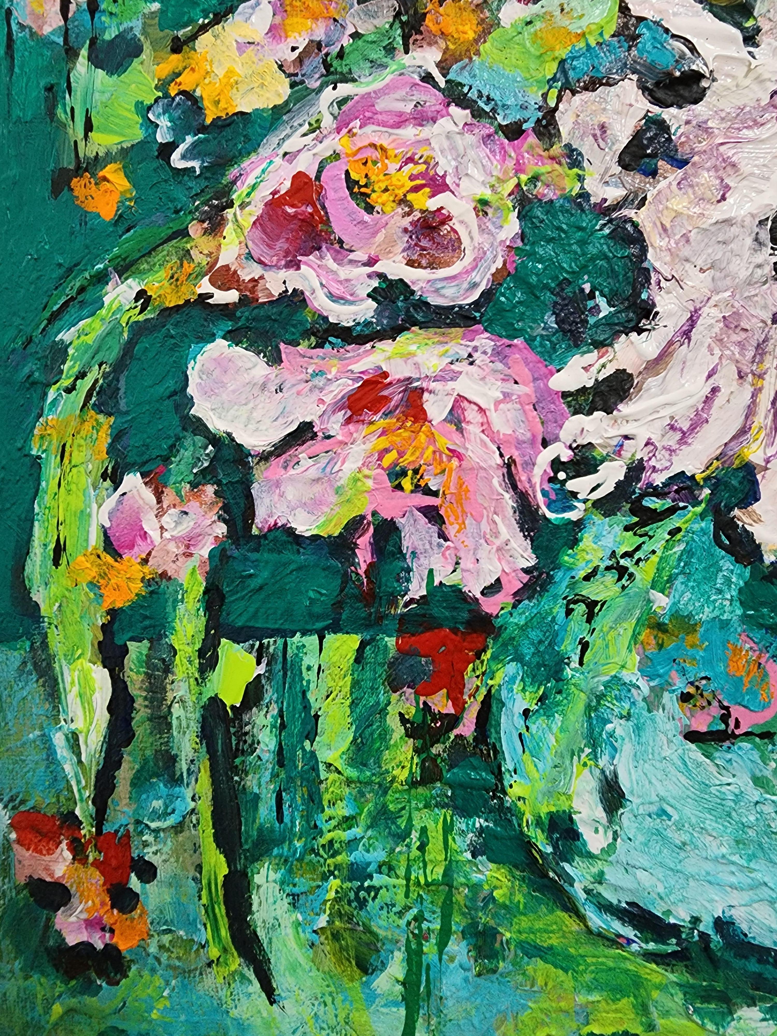 Mon bouquet en rose - Enthousiasme floral doux Focal Quiet Flowers Mother Earth en vente 3