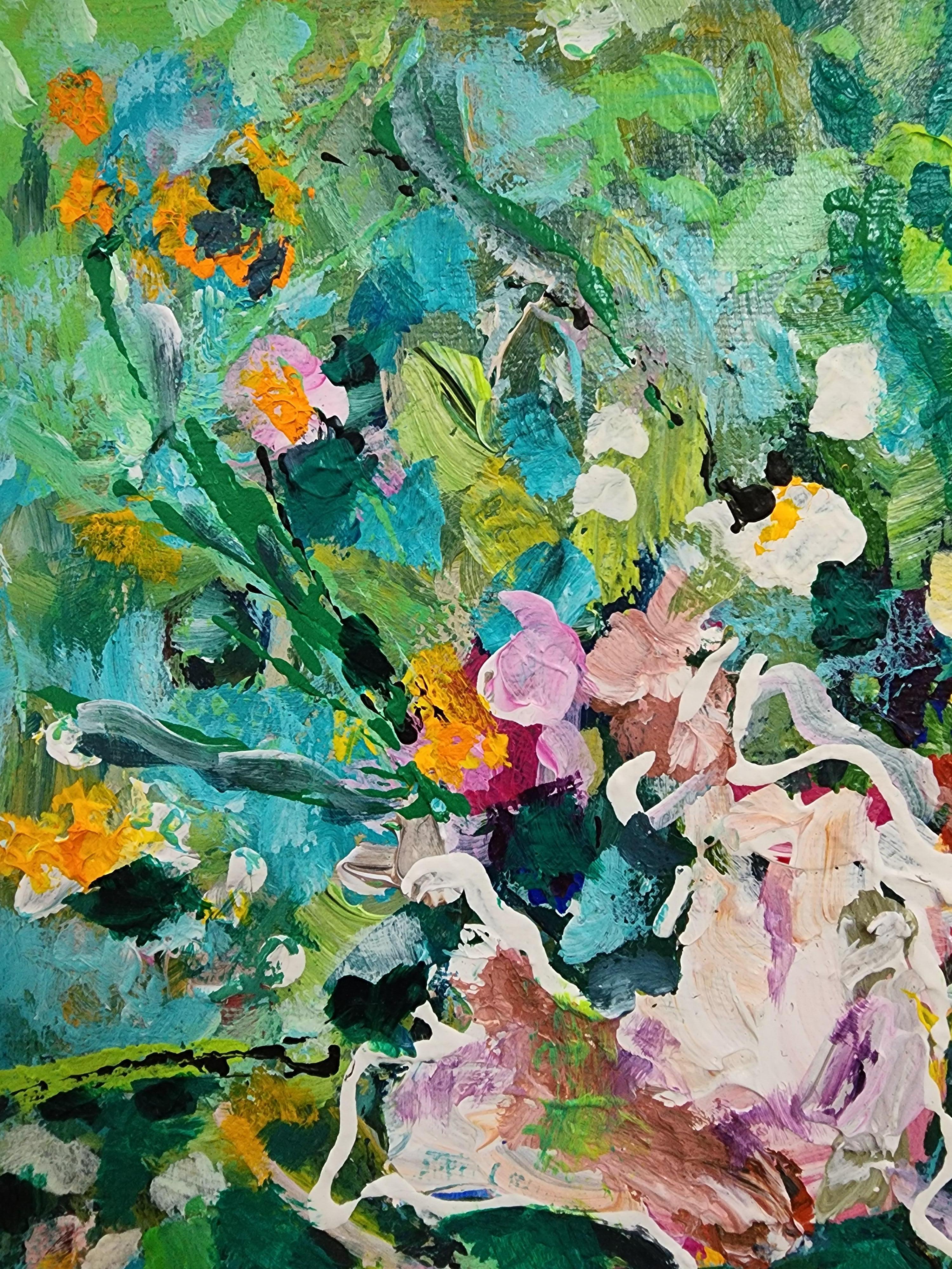 Mon bouquet en rose - Enthousiasme floral doux Focal Quiet Flowers Mother Earth en vente 4