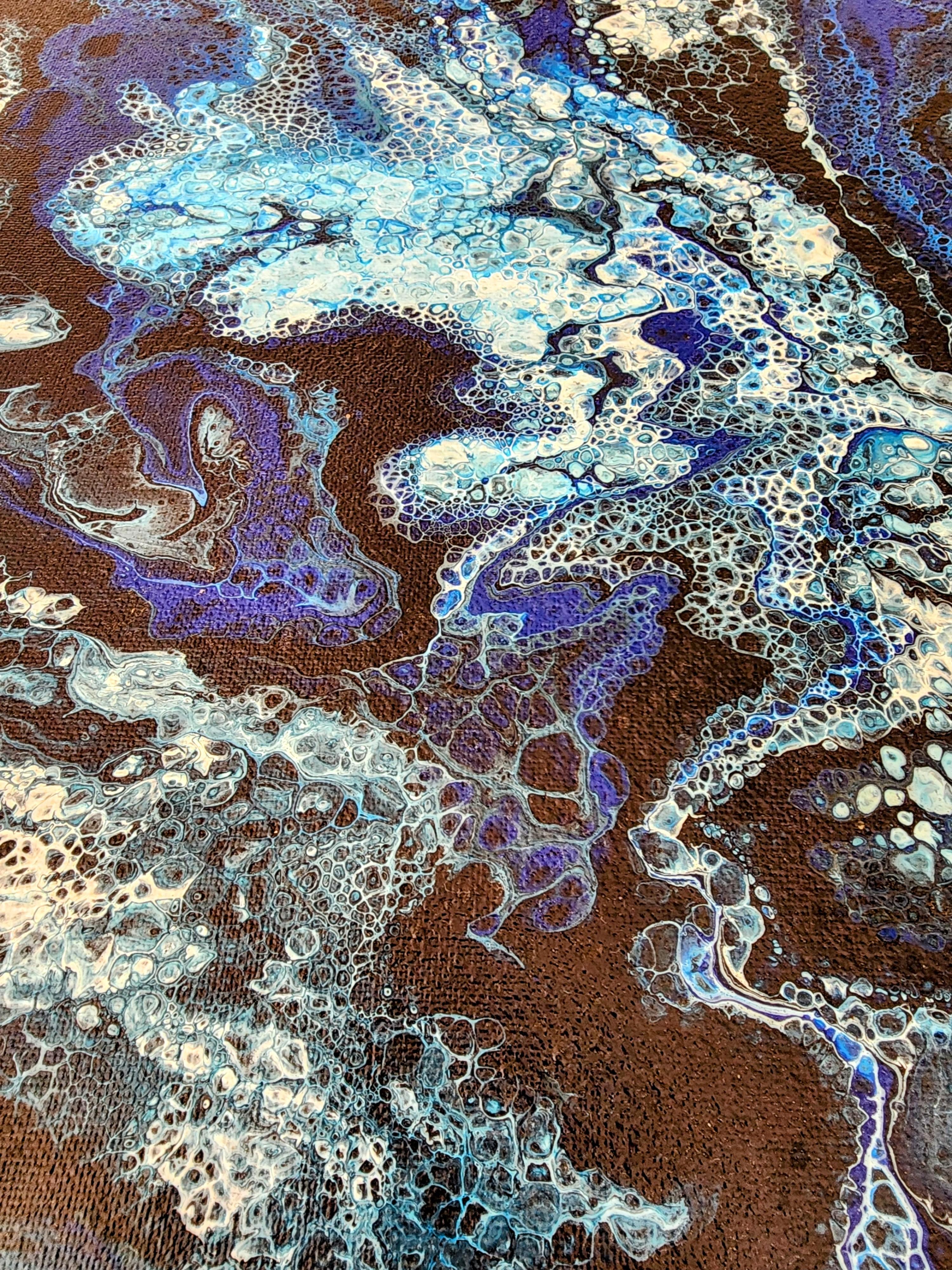 Nettuno - Oceano tempestoso Astratto Mare Blu Nature Rinvigorente Pittura Arte Energia in vendita 5