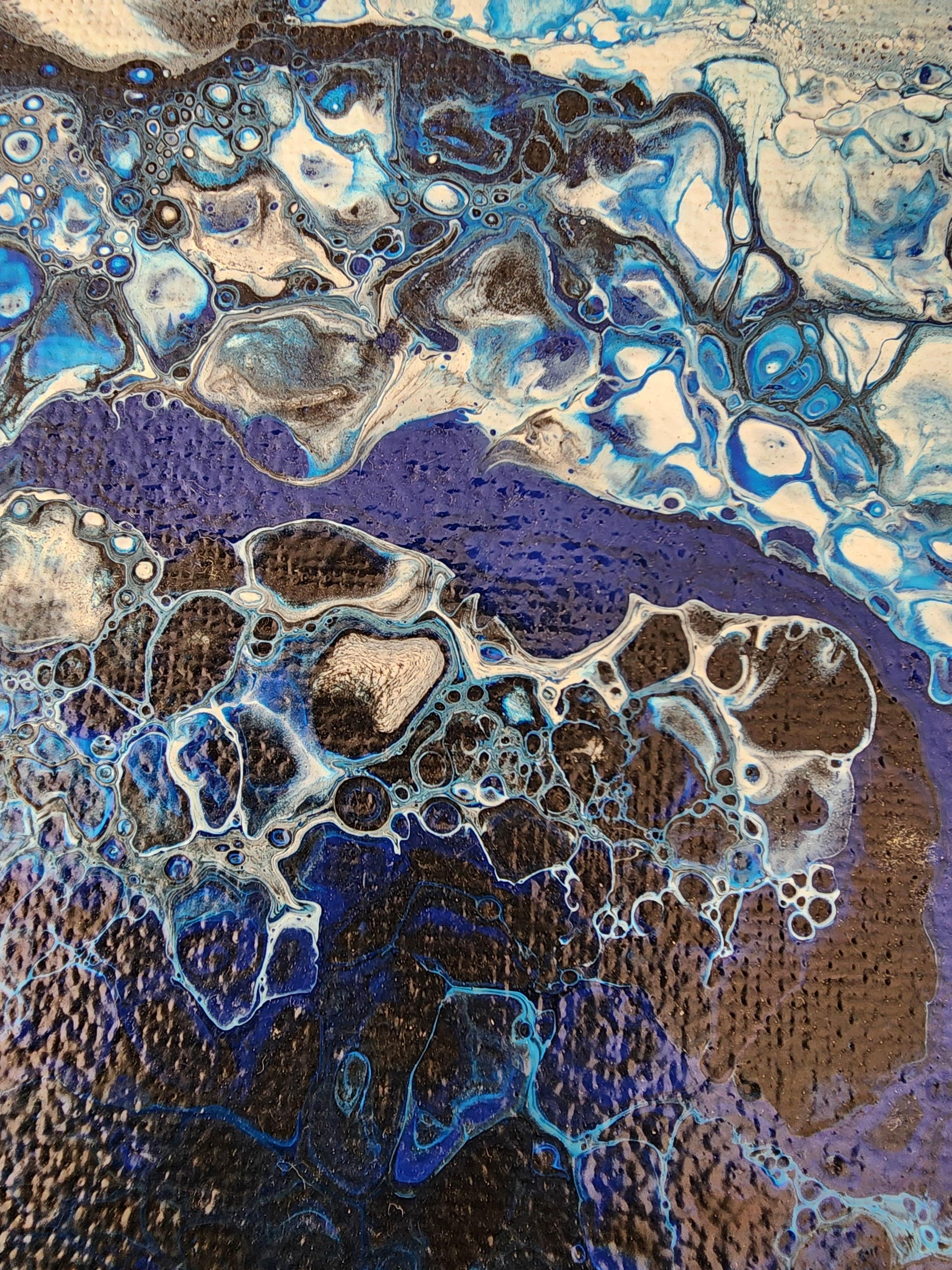 Nettuno - Oceano tempestoso Astratto Mare Blu Nature Rinvigorente Pittura Arte Energia in vendita 6