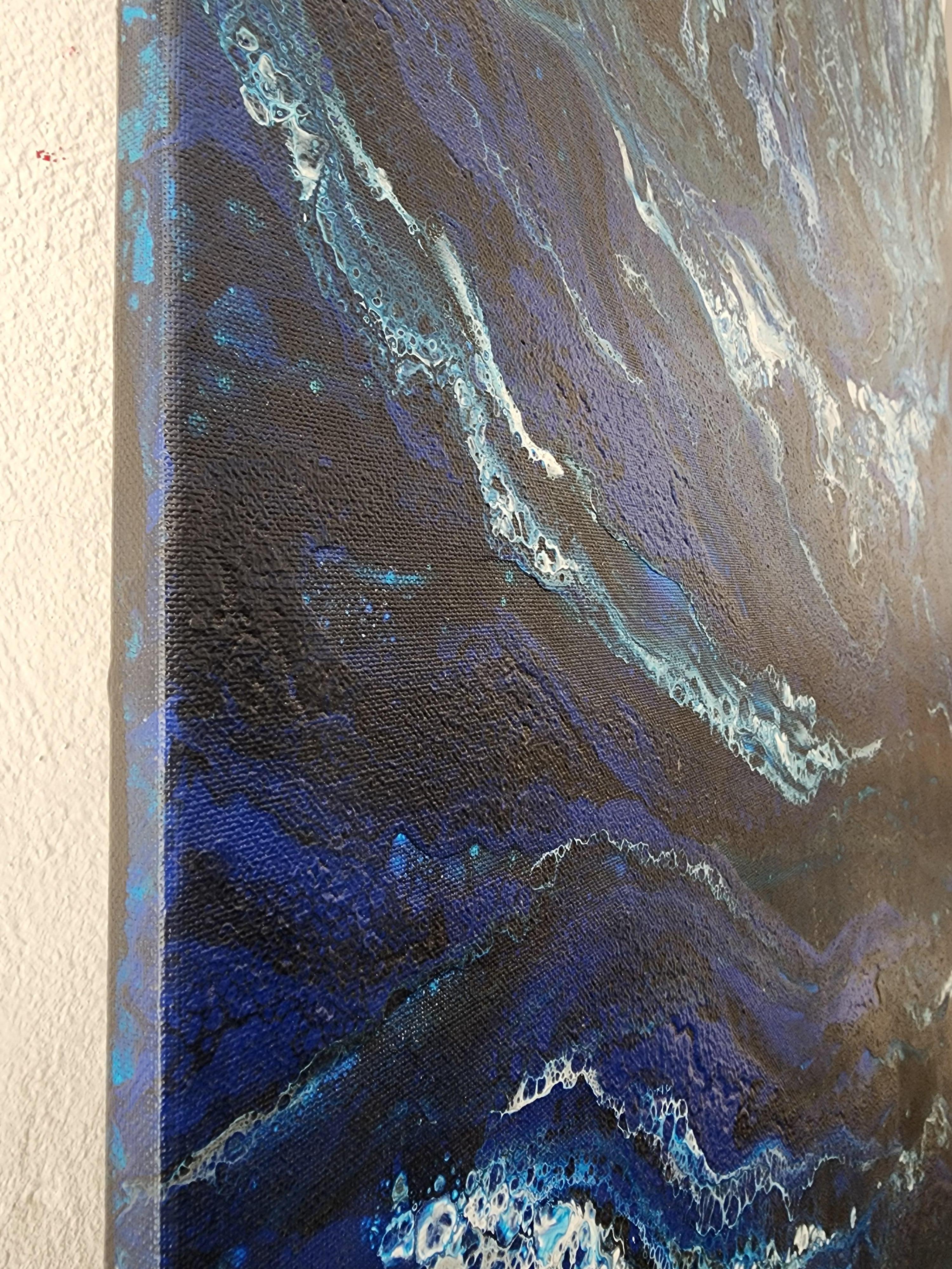 Nettuno - Oceano tempestoso Astratto Mare Blu Nature Rinvigorente Pittura Arte Energia in vendita 9