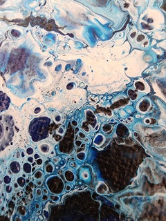 Neptune - Stormy Ocean Abstract Blue Sea Nature Invigorating Painting Art Energy