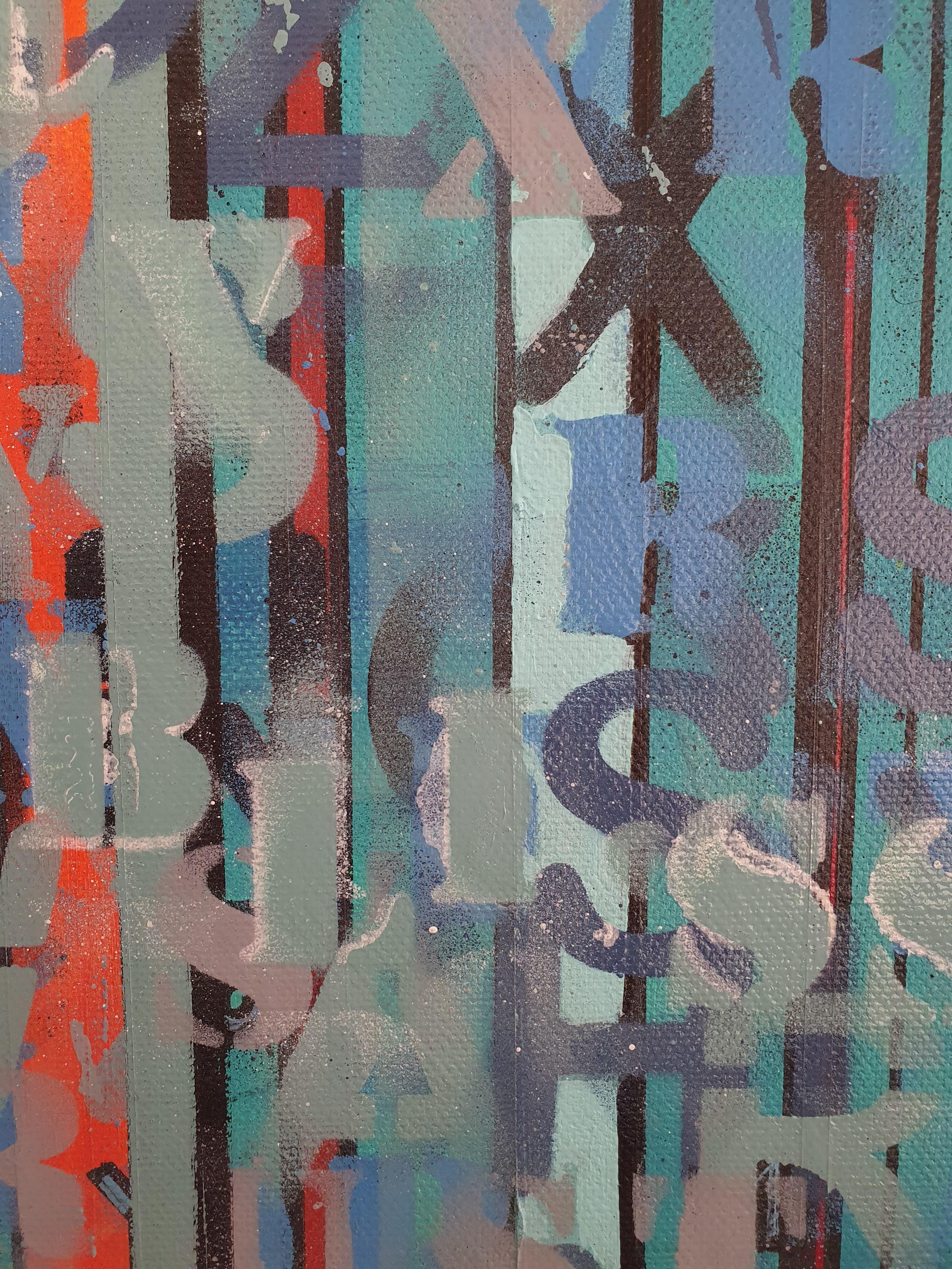 Sussurri dell'oceano - Astratto, Blu, Pittura, Contemporaneo, Gioia, Investire in vendita 2
