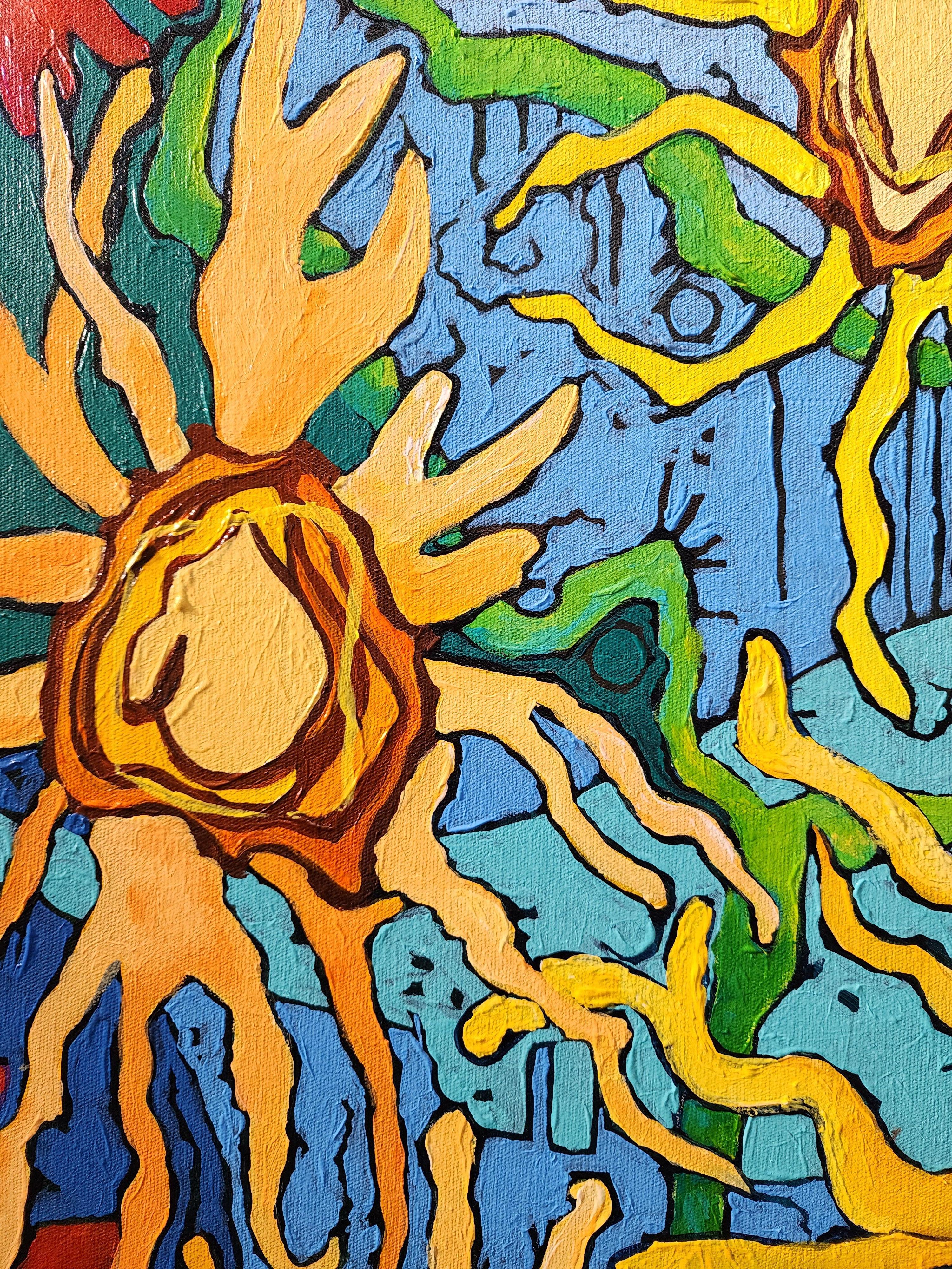 Pittura, Espressione astratta, Colorato, Speranza, Gioia, Paesaggio, Grande, Investimento - Painting di Karnish Art