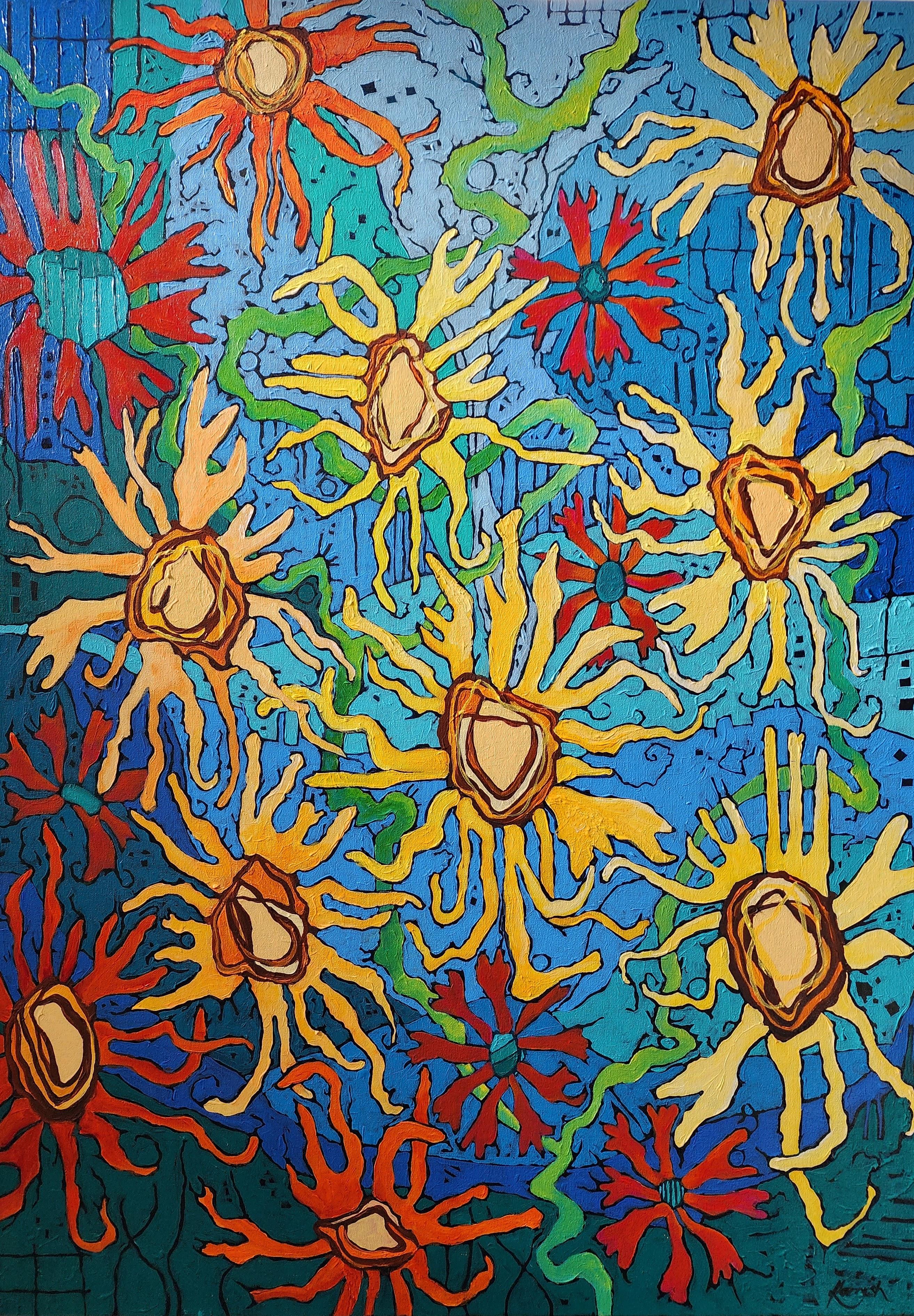 Landscape Painting di Karnish Art - Pittura, Espressione astratta, Colorato, Speranza, Gioia, Paesaggio, Grande, Investimento