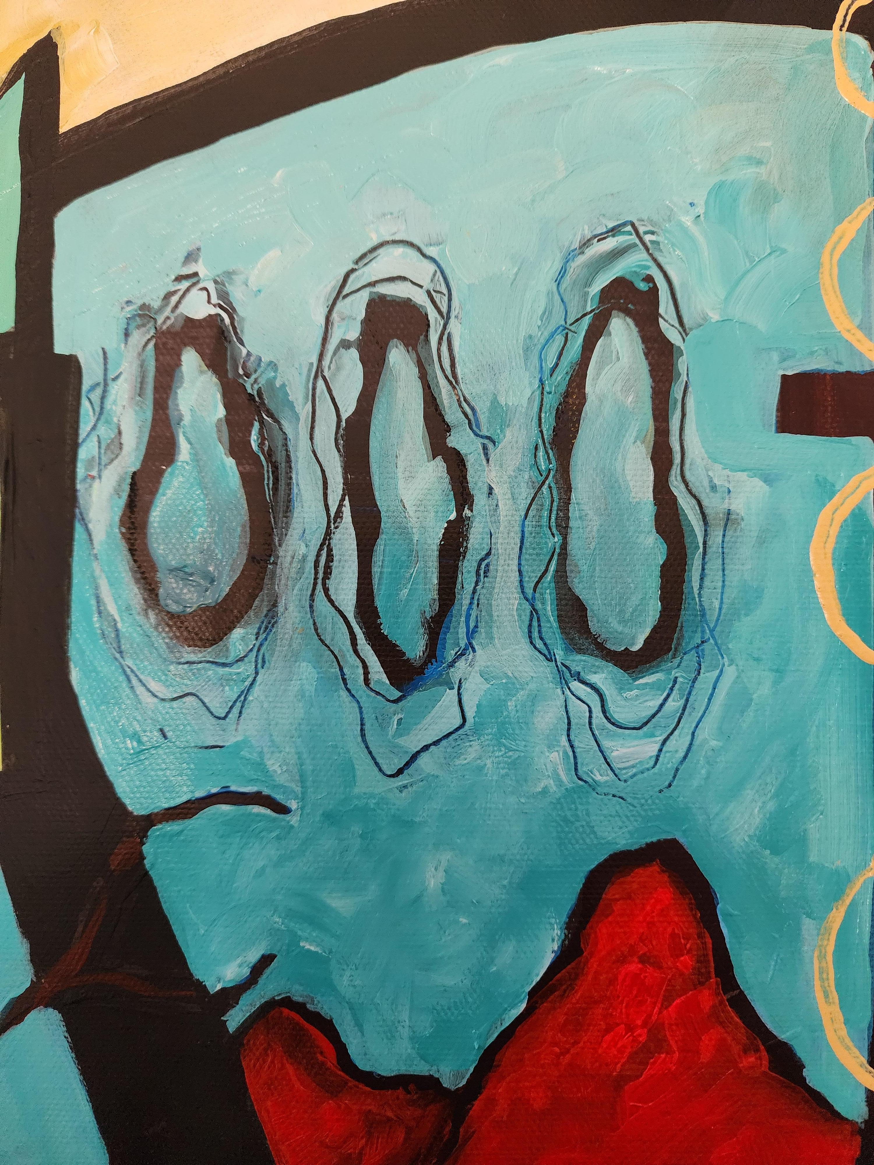 Painting Abstract Large Figurative Nature Rhino Africa Bold Showstopper Invest For Sale 3