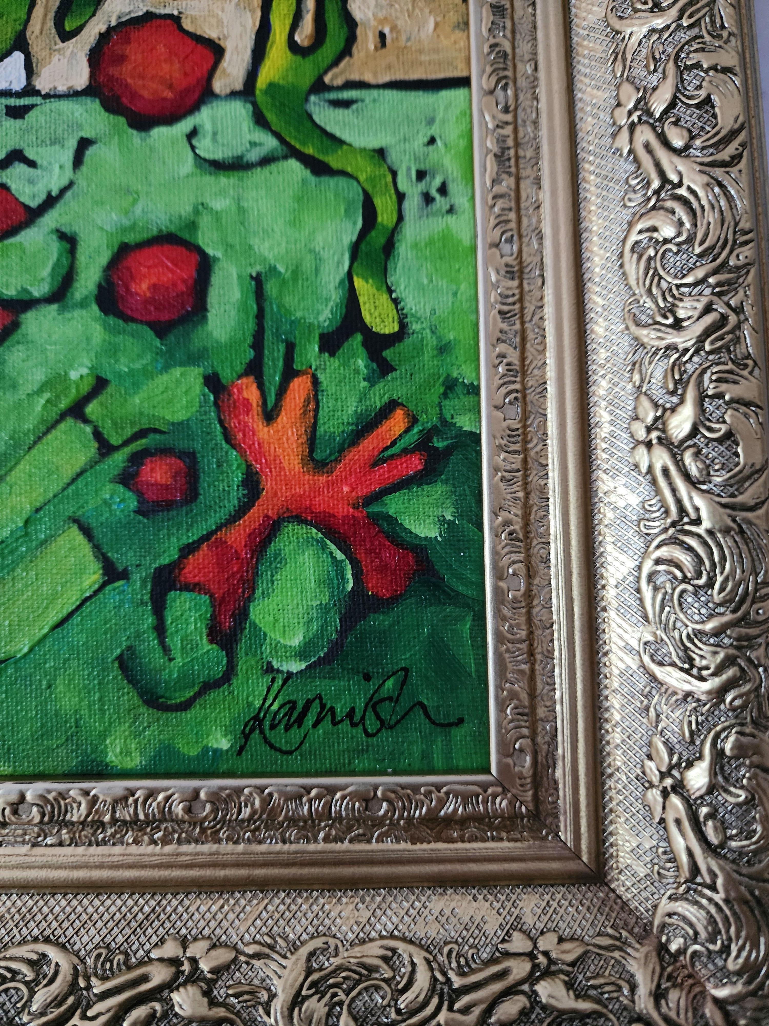 Gemälde Tier Hund Modern Gold Zeitgenössisch Auffallend Investieren Kühn Klassisch Freude (Abstrakter Expressionismus), Painting, von Karnish Art