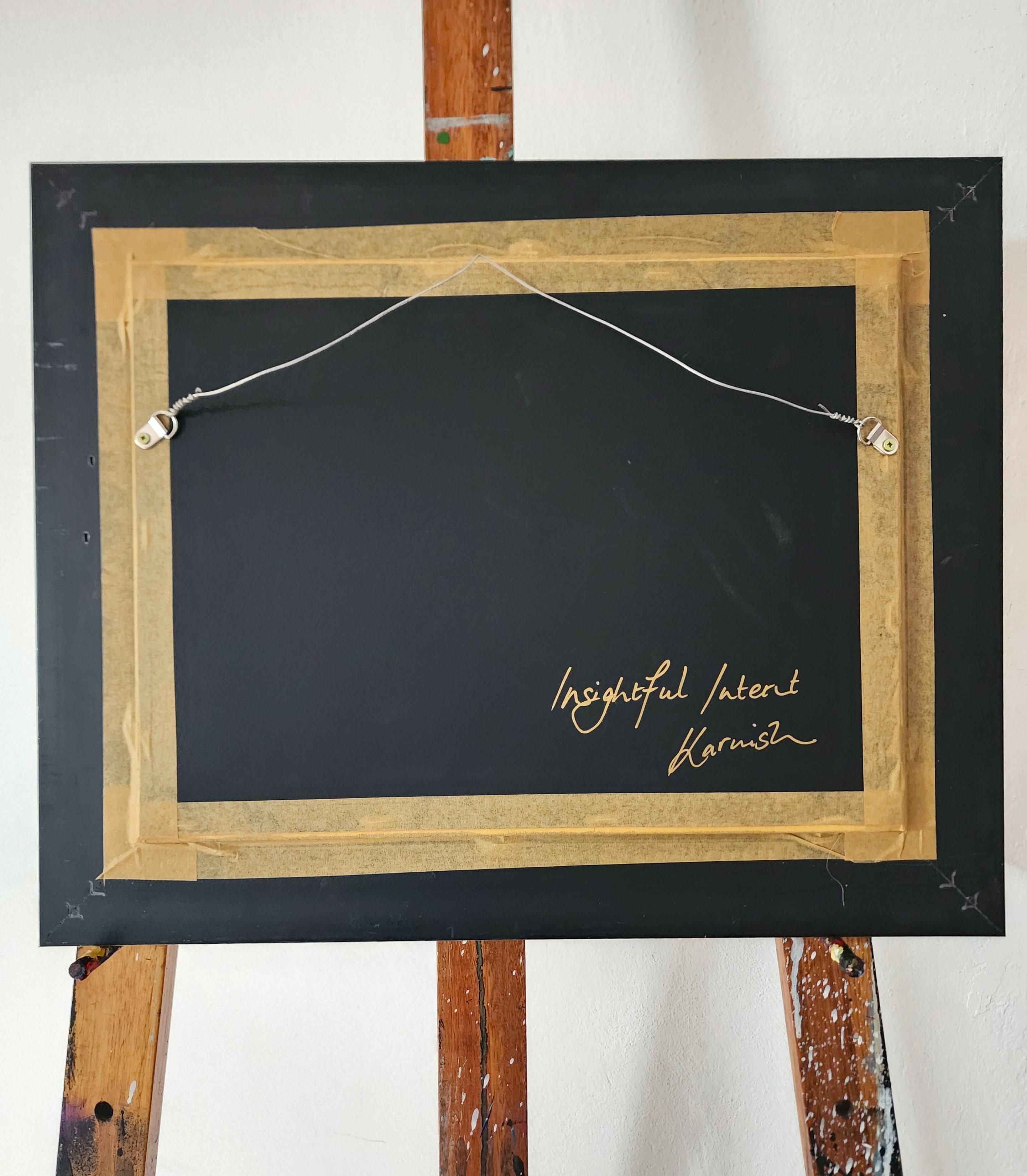 Gemälde Tier Hund Modern Gold Zeitgenössisch Auffallend Investieren Kühn Klassisch Freude (Braun), Animal Painting, von Karnish Art
