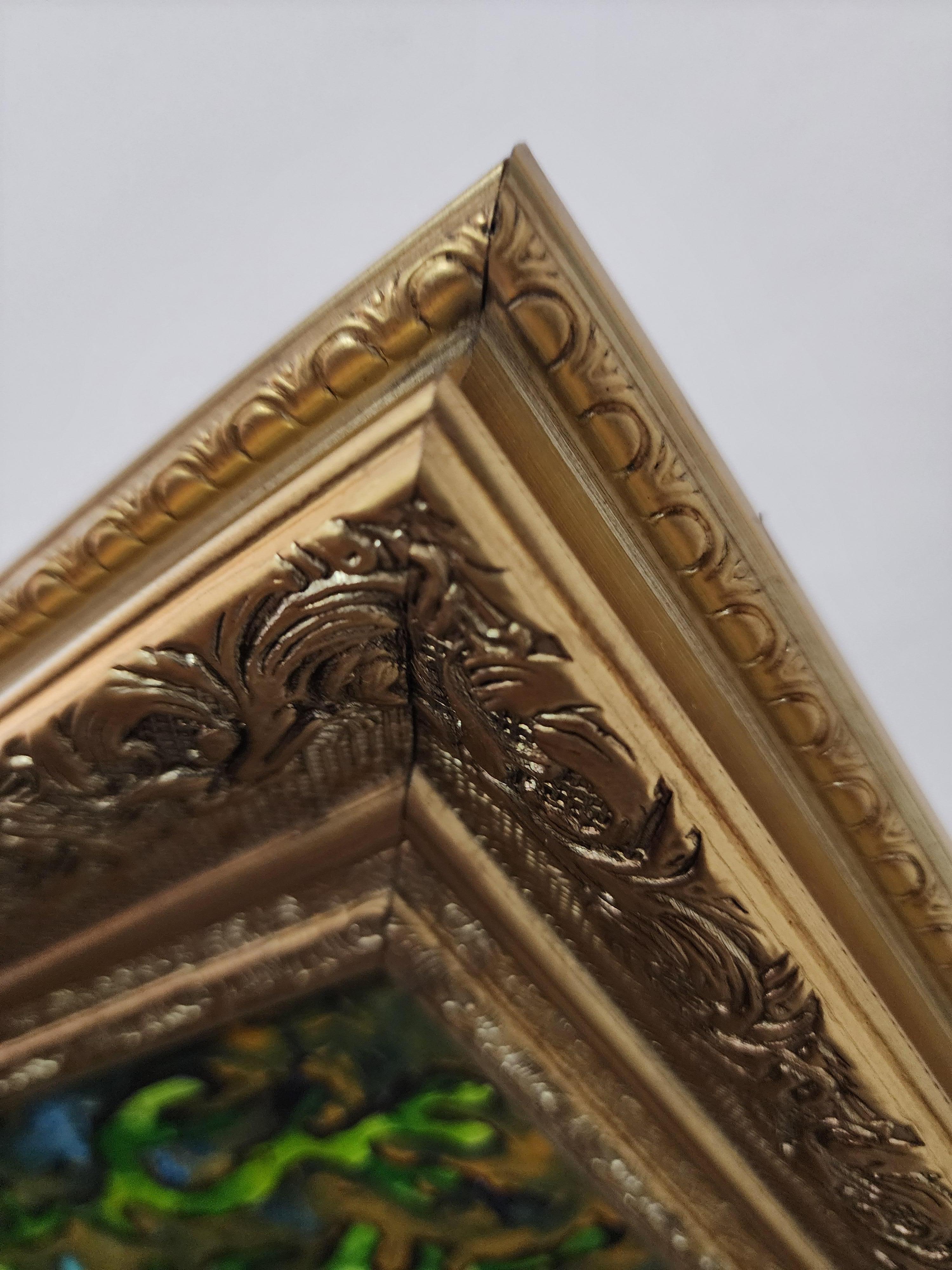Gemälde Tier Hund Modern Gold Zeitgenössisch Auffallend Investieren Kühn Klassisch Freude im Angebot 1