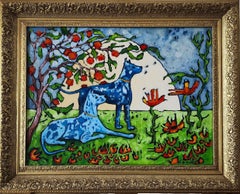 Painting Animal Dogs Modern Gold Contemporary Striking Invest Energy Great-Dane