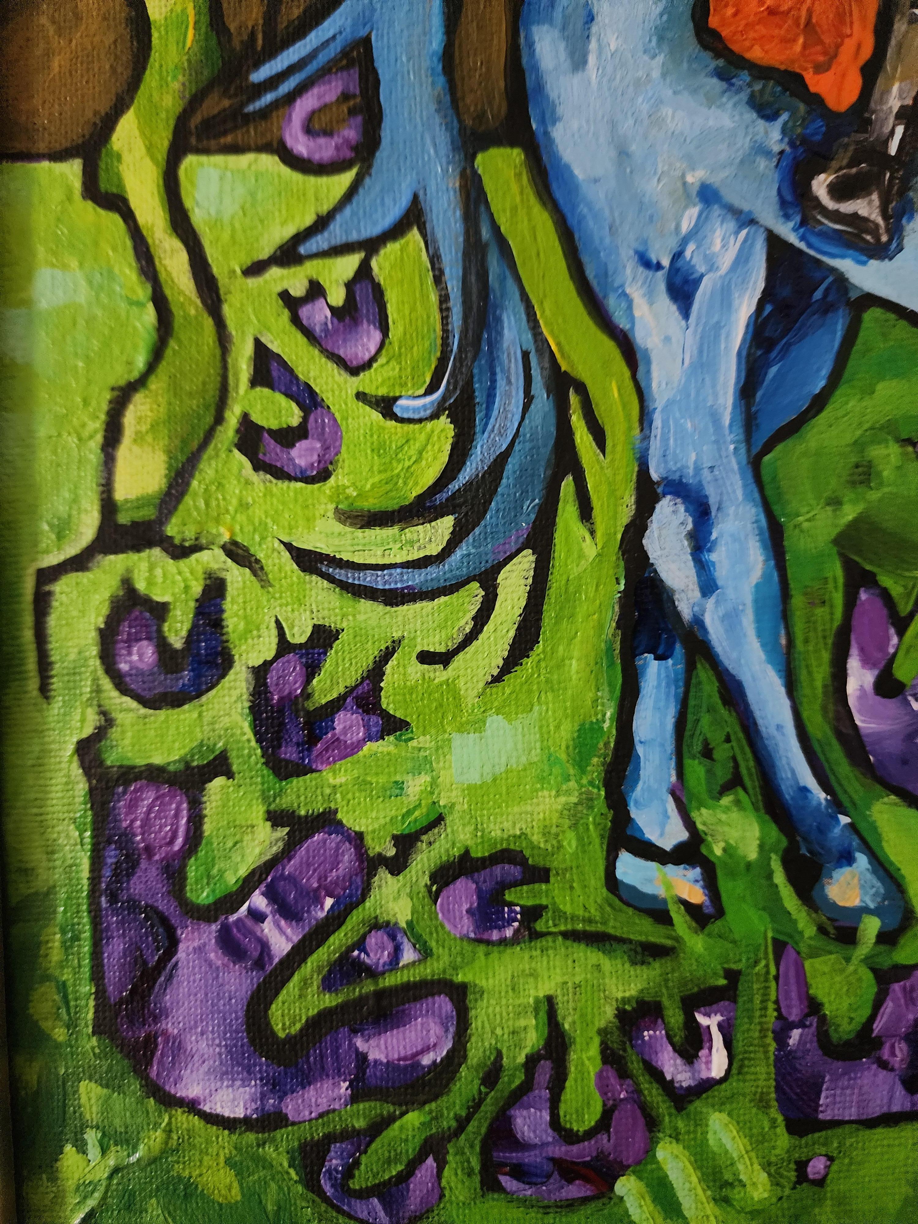 Gemälde Tier Reiter Pferd Modern Gold Zeitgenössisch Auffallend Investieren Kühn im Angebot 6