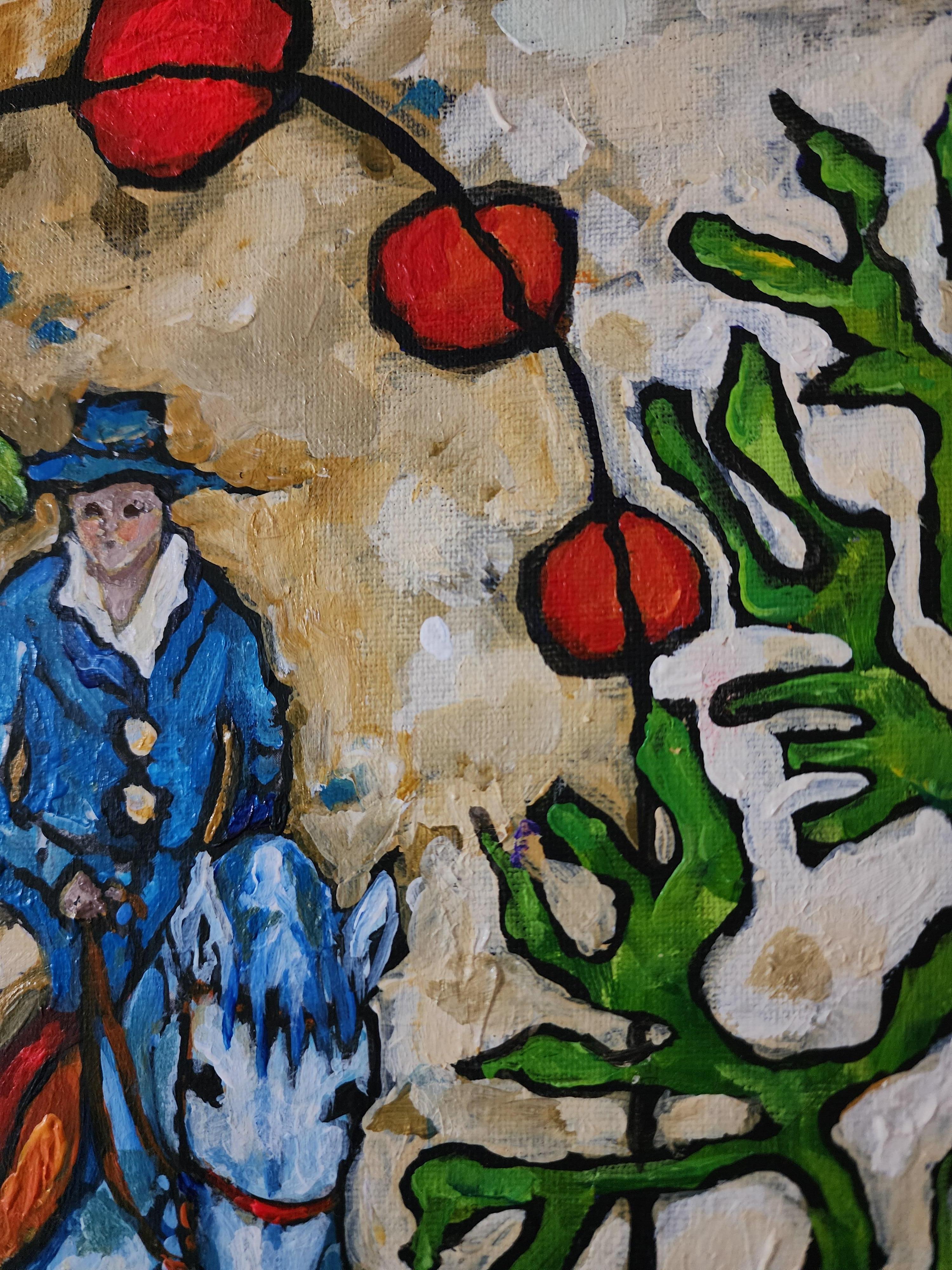 Gemälde Tier Reiter Pferd Modern Gold Zeitgenössisch Auffallend Investieren Kühn im Angebot 8