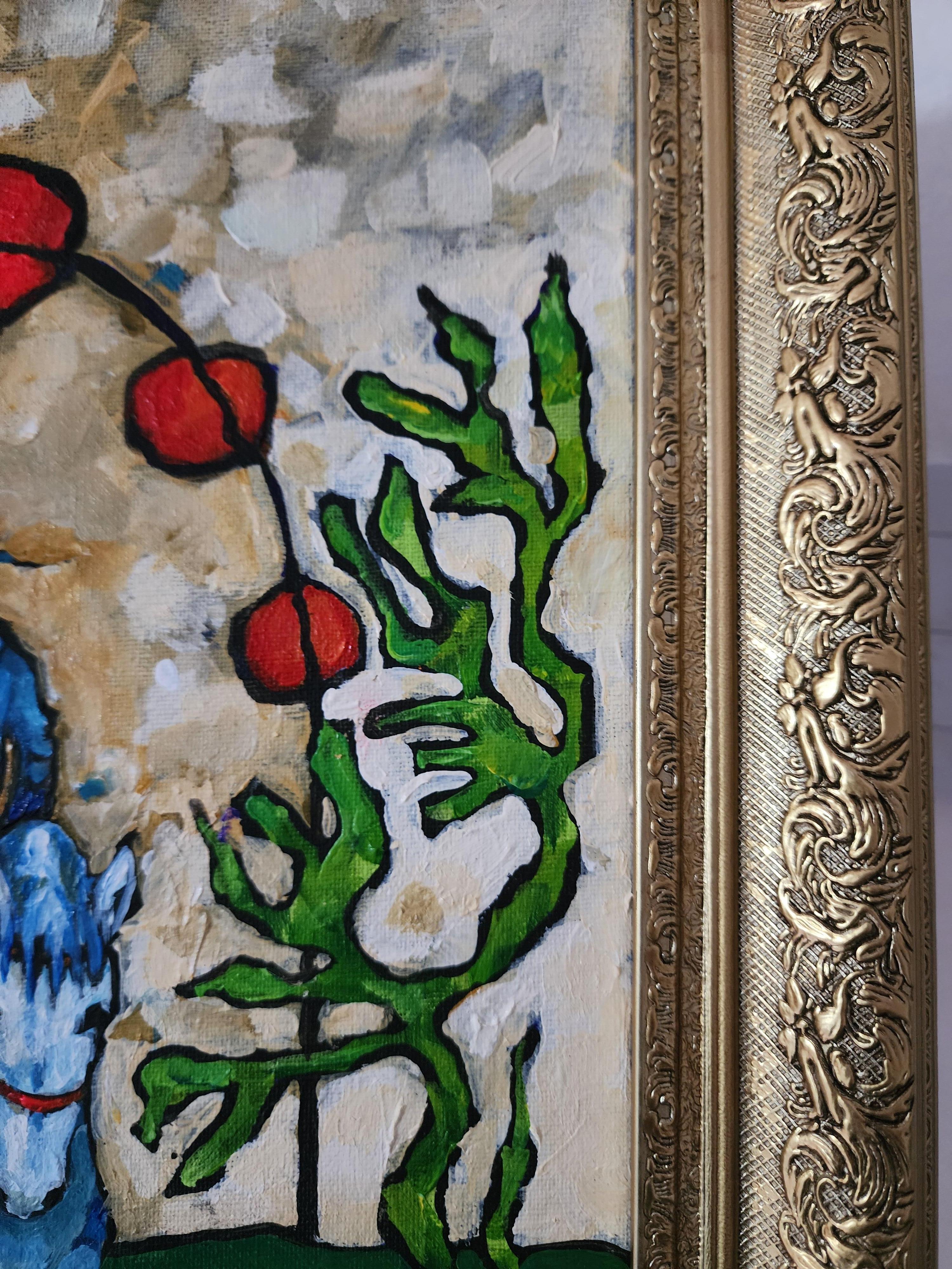 Gemälde Tier Reiter Pferd Modern Gold Zeitgenössisch Auffallend Investieren Kühn im Angebot 11