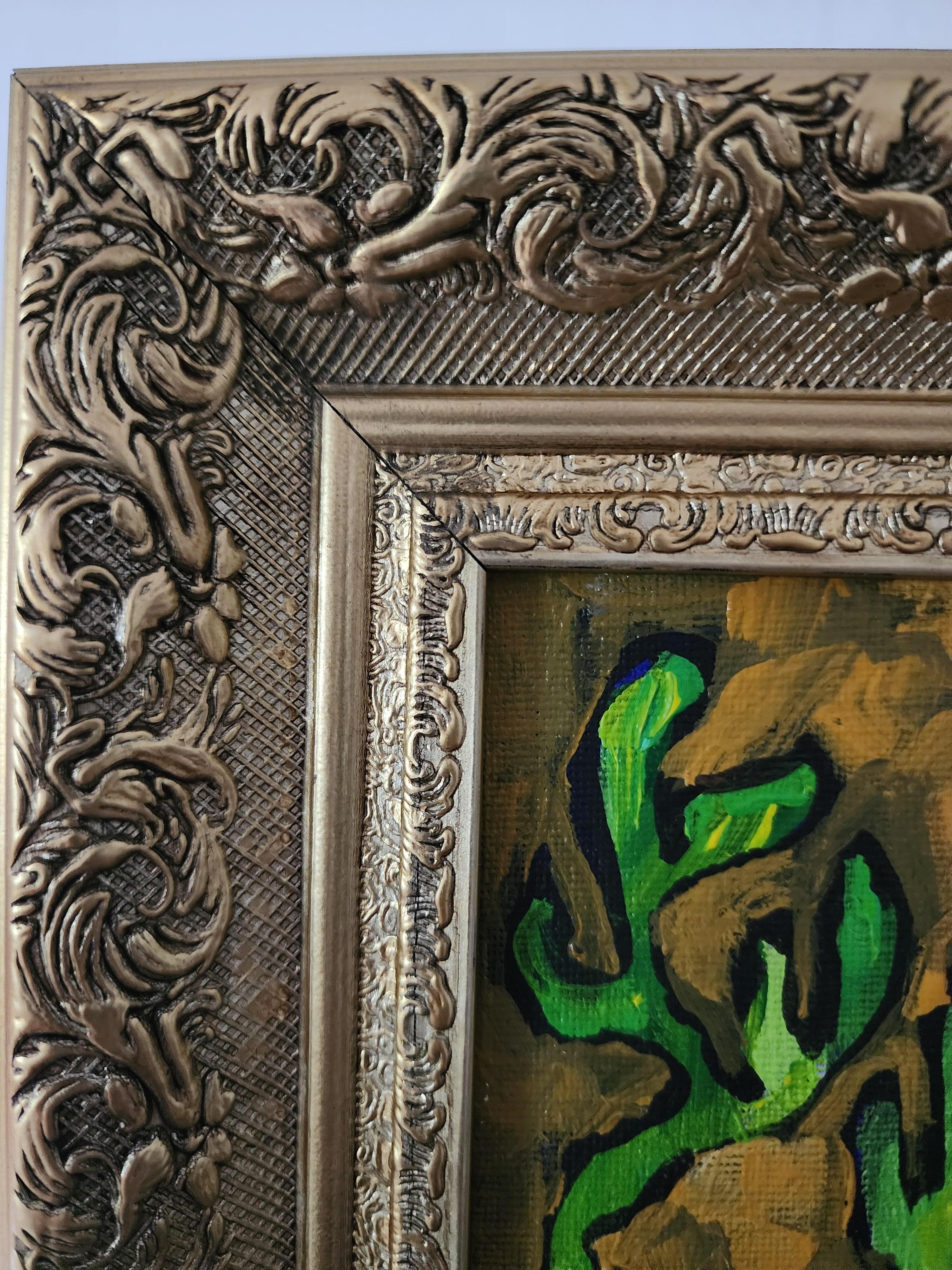 Gemälde Tier Reiter Pferd Modern Gold Zeitgenössisch Auffallend Investieren Kühn im Angebot 12