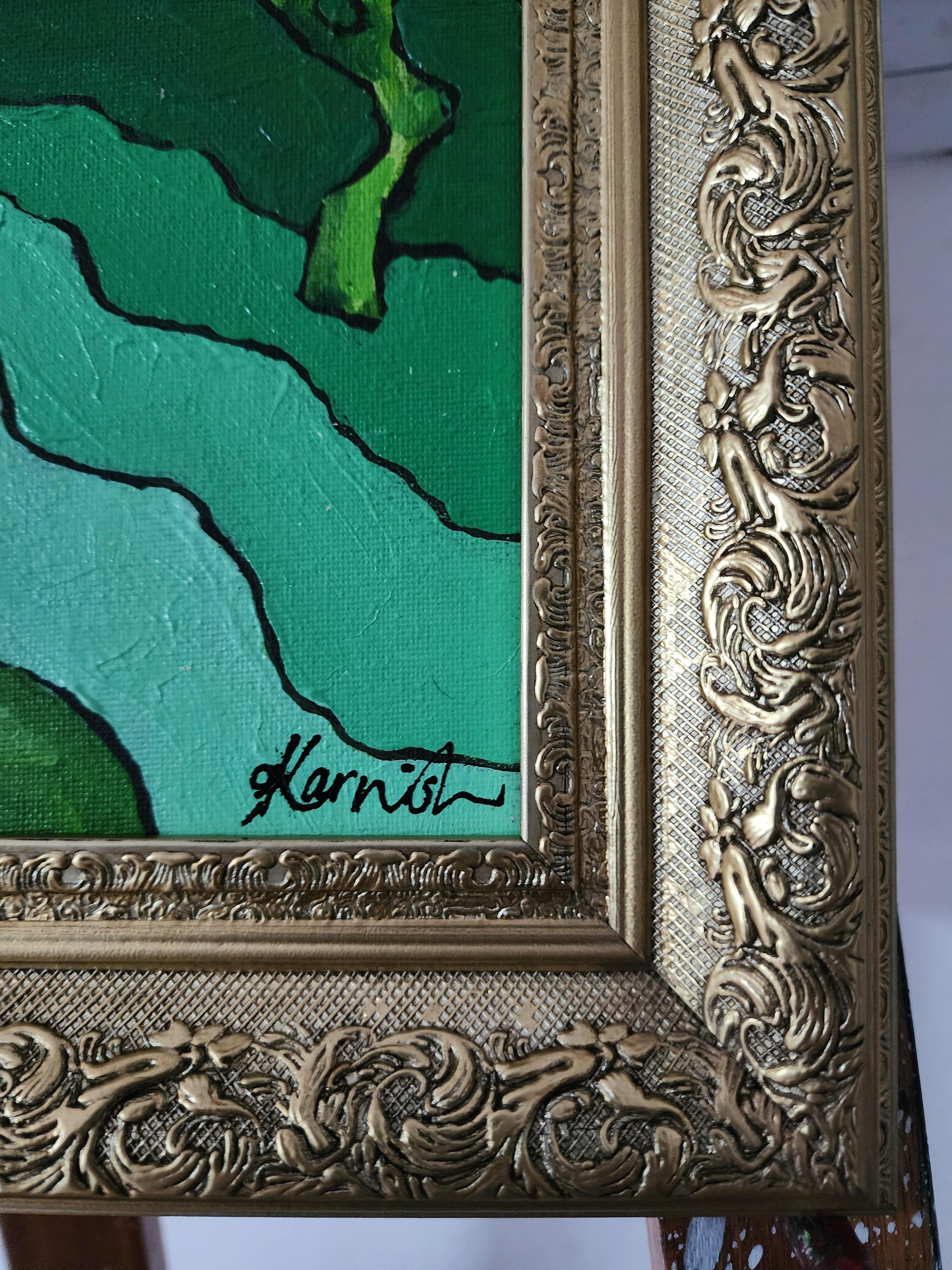 Gemälde Tier Reiter Pferd Modern Gold Zeitgenössisch Auffallend Investieren Kühn (Abstrakter Expressionismus), Painting, von Karnish Art