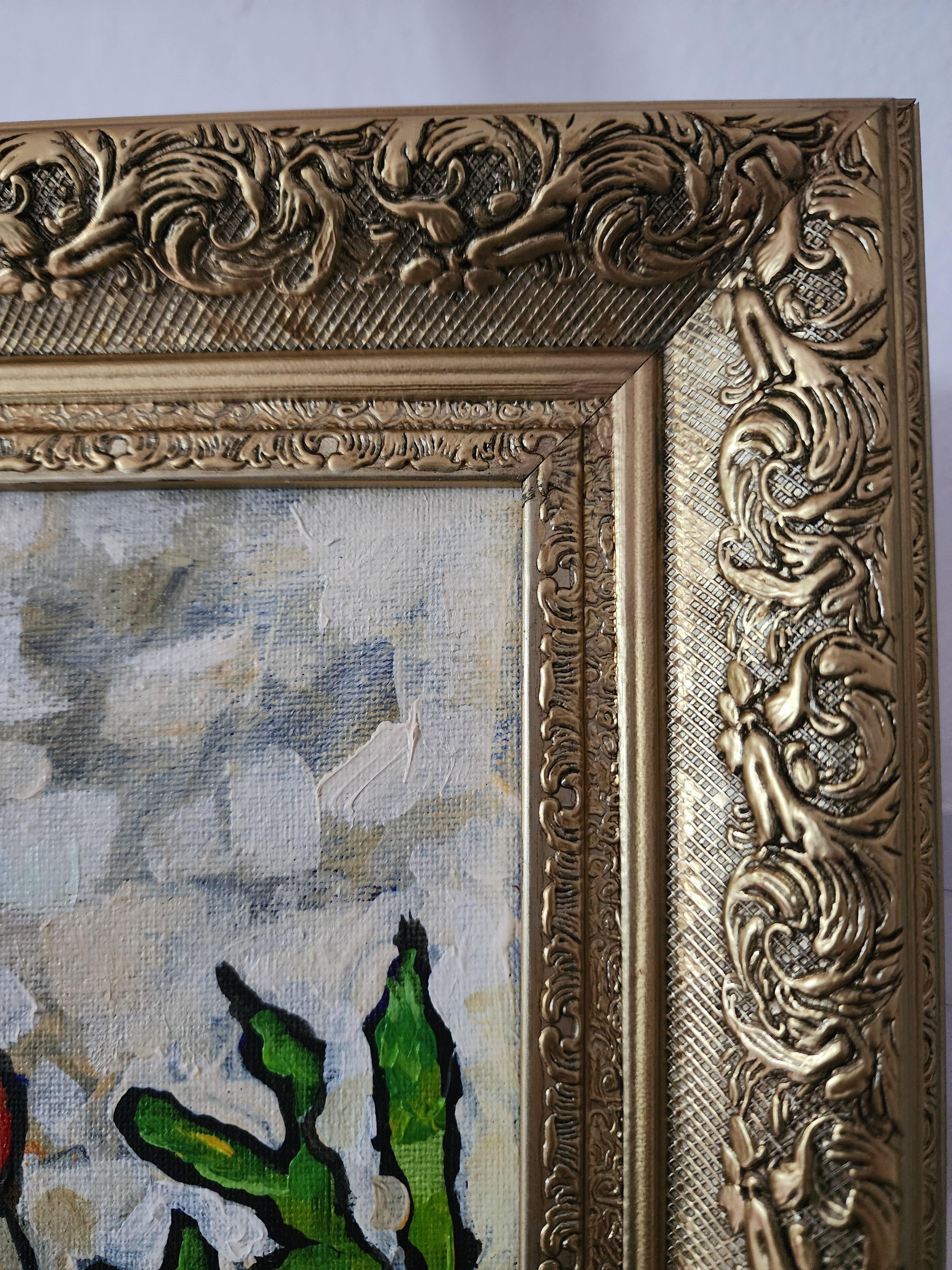 Gemälde Tier Reiter Pferd Modern Gold Zeitgenössisch Auffallend Investieren Kühn im Angebot 3