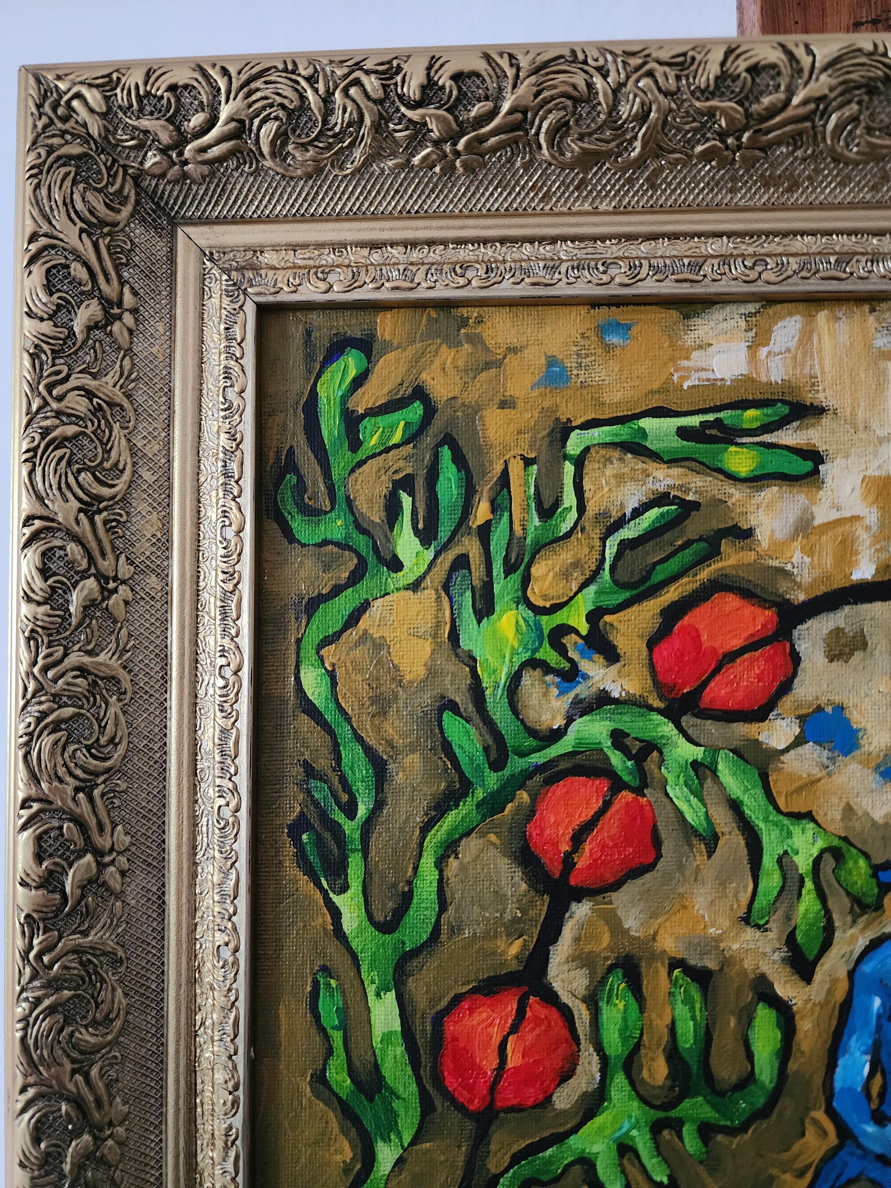 Gemälde Tier Reiter Pferd Modern Gold Zeitgenössisch Auffallend Investieren Kühn im Angebot 4