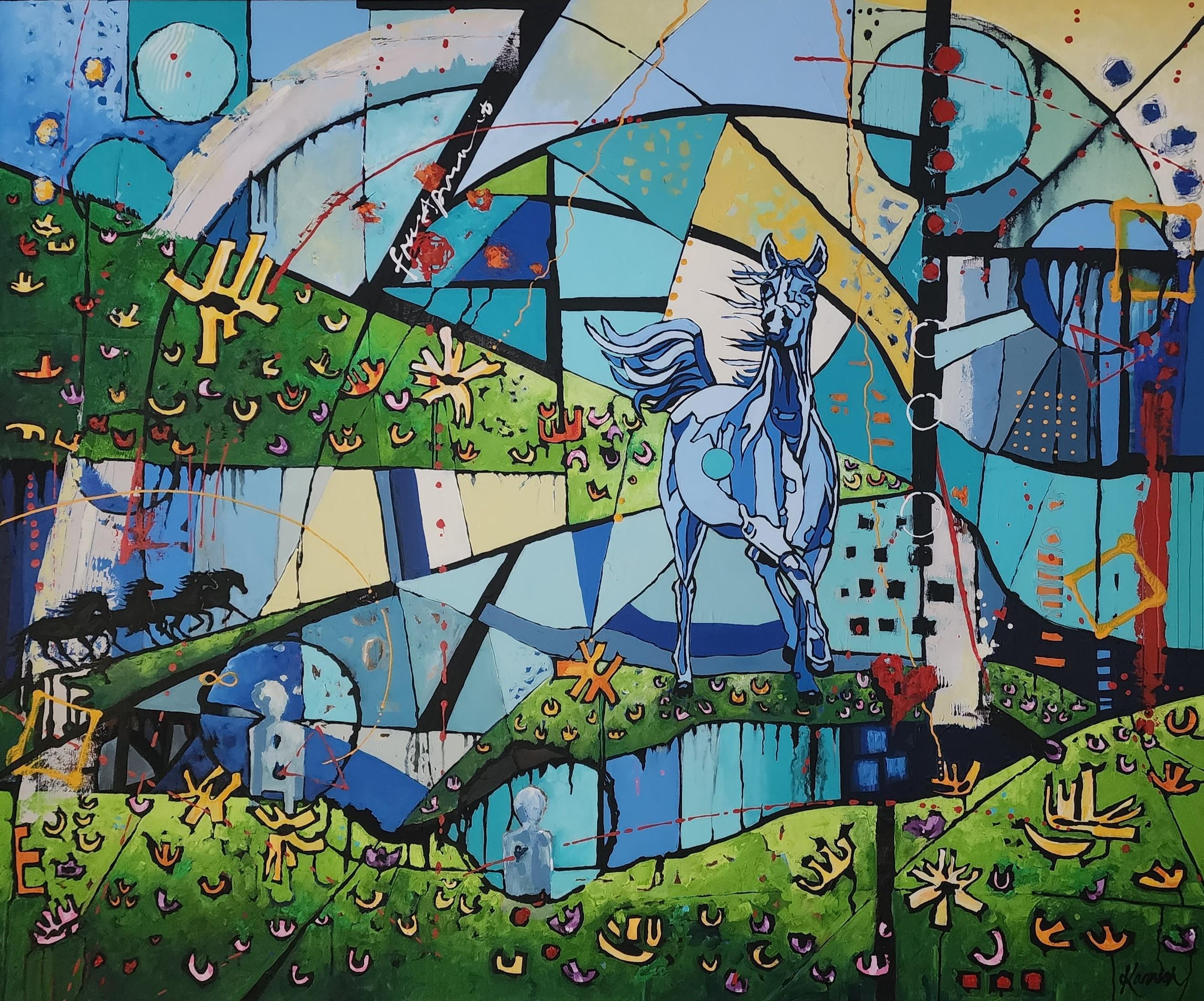 Painting Animal Horse Abstract Nature Floral Unique Original Figurative Invest