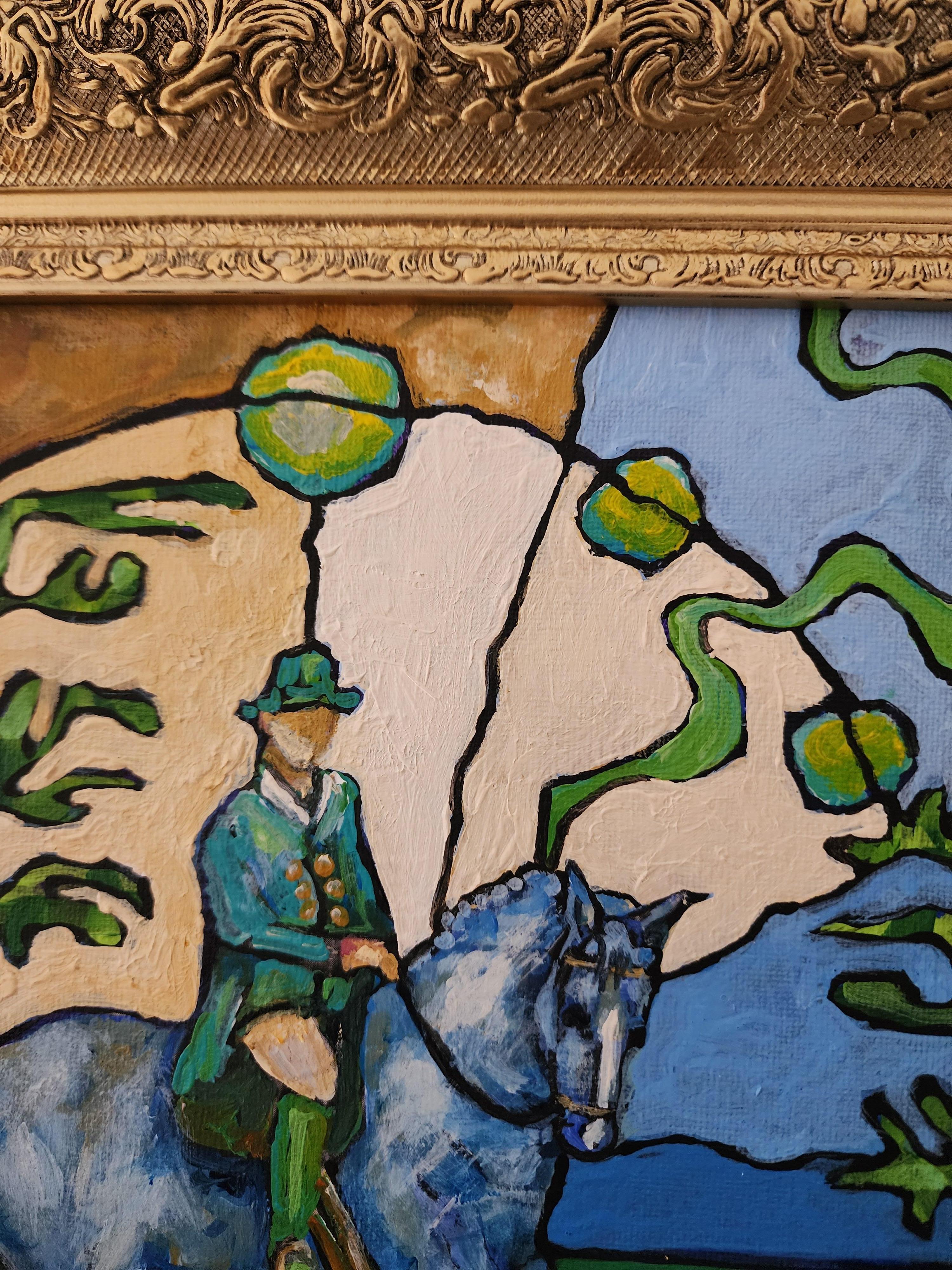 Gemälde Tier Pferd Modern Gold Zeitgenössisch Auffallend Investieren Kühn Friedlich im Angebot 9