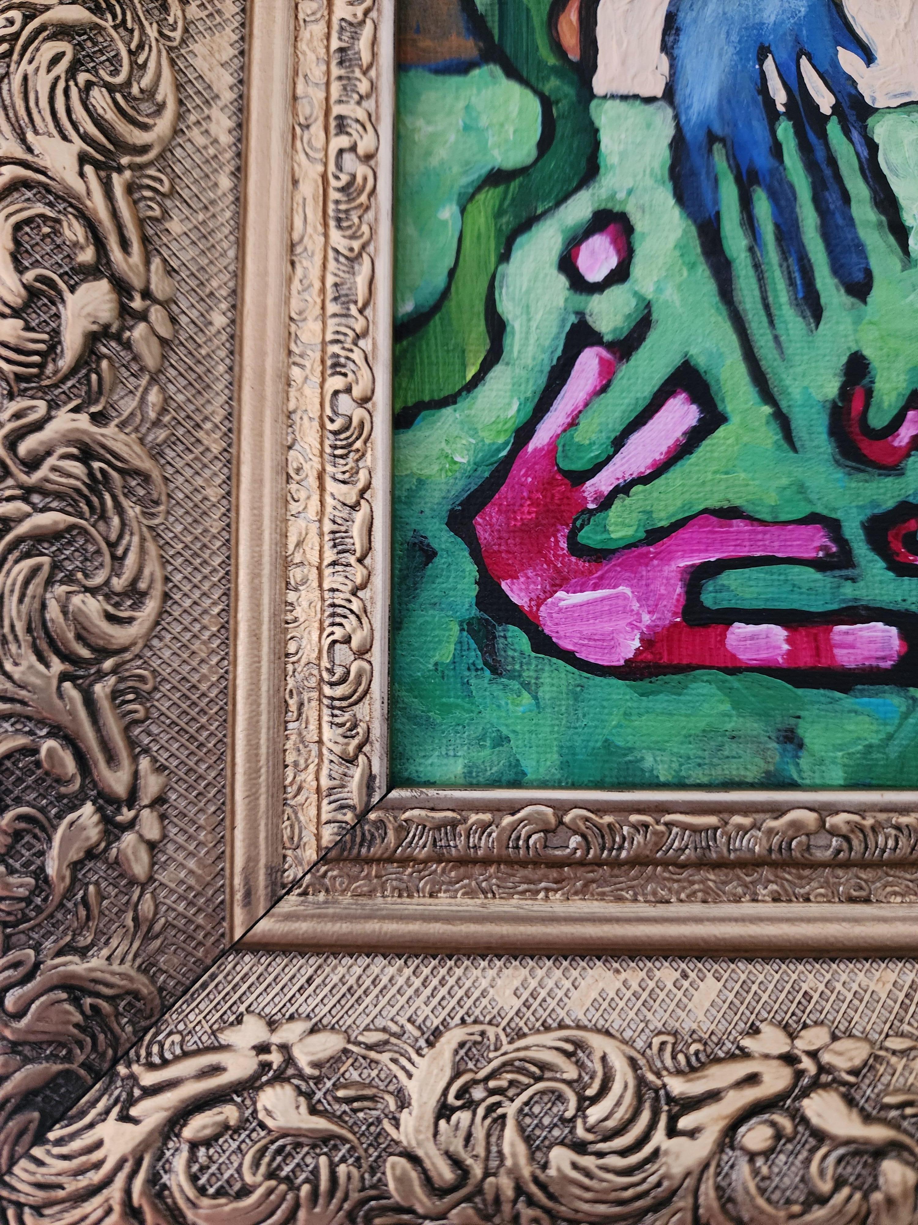 Gemälde Tier Pferd Modern Gold Zeitgenössisch Auffallend Investieren Kühn Friedlich im Angebot 10