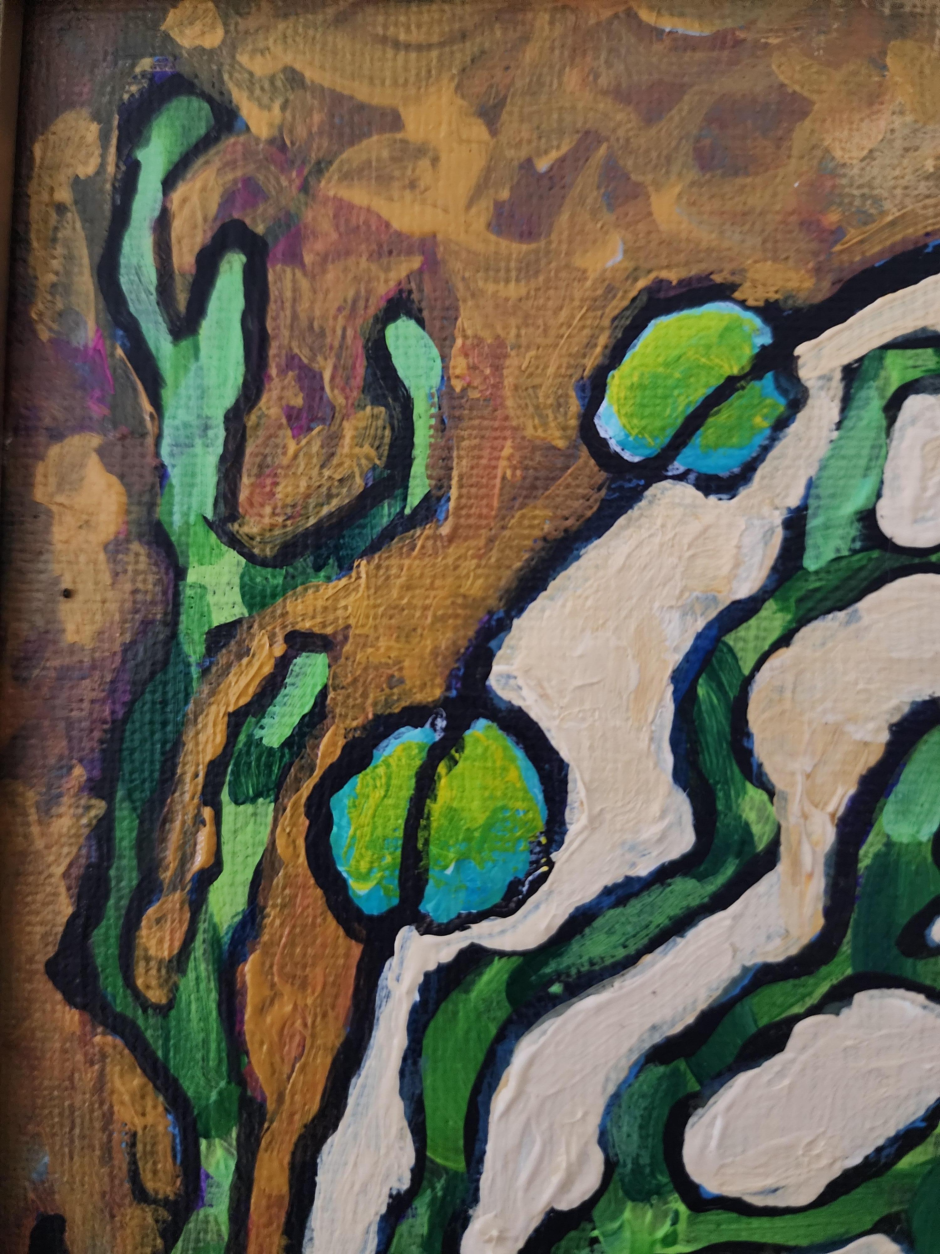 Gemälde Tier Pferd Modern Gold Zeitgenössisch Auffallend Investieren Kühn Friedlich (Abstrakter Expressionismus), Painting, von Karnish Art