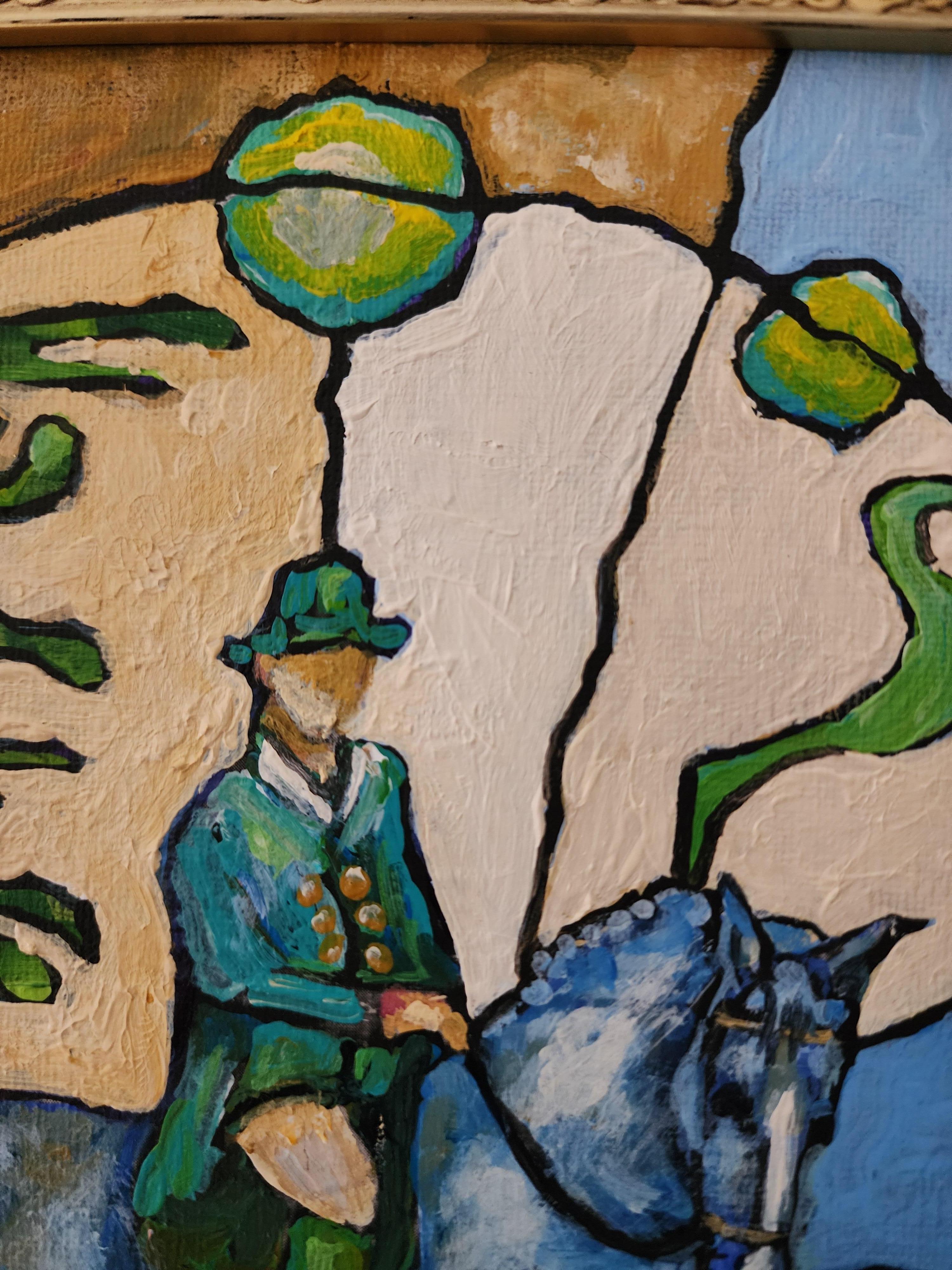 Gemälde Tier Pferd Modern Gold Zeitgenössisch Auffallend Investieren Kühn Friedlich im Angebot 2