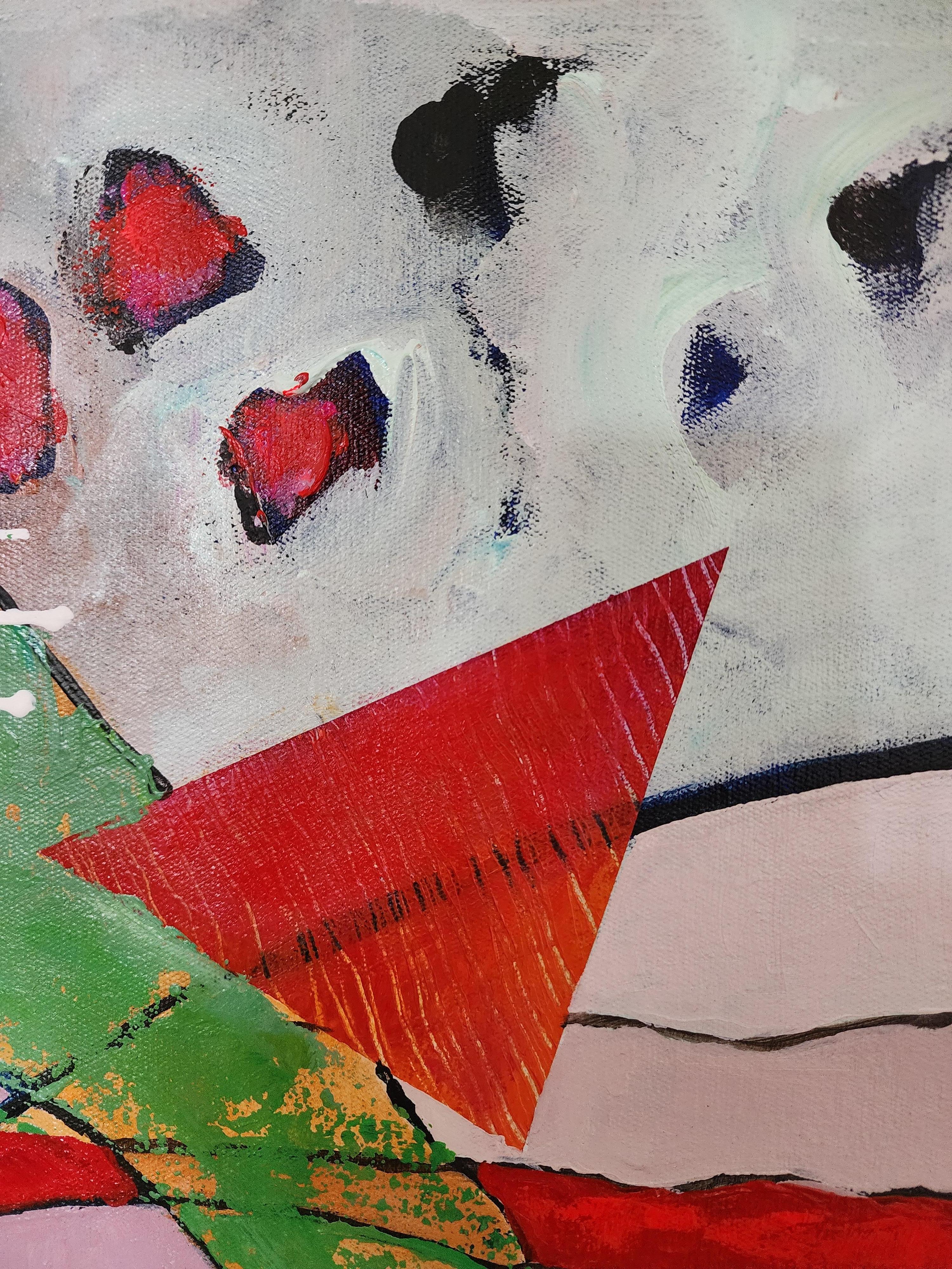 Painting Bold Abstract Nature Seasons Transformation Maximalism Warm Investment For Sale 7