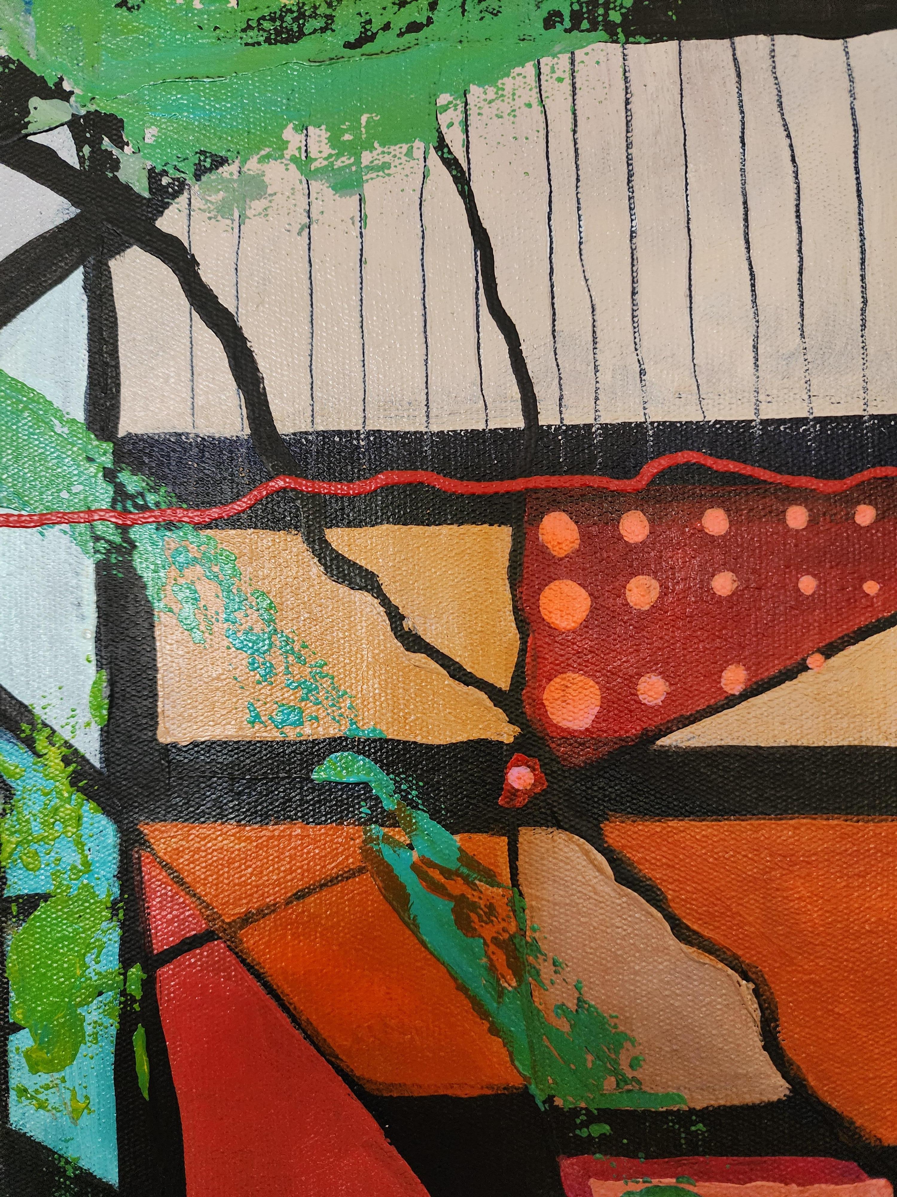 Painting Bold Abstract Nature Seasons Transformation Maximalism Warm Investment For Sale 4