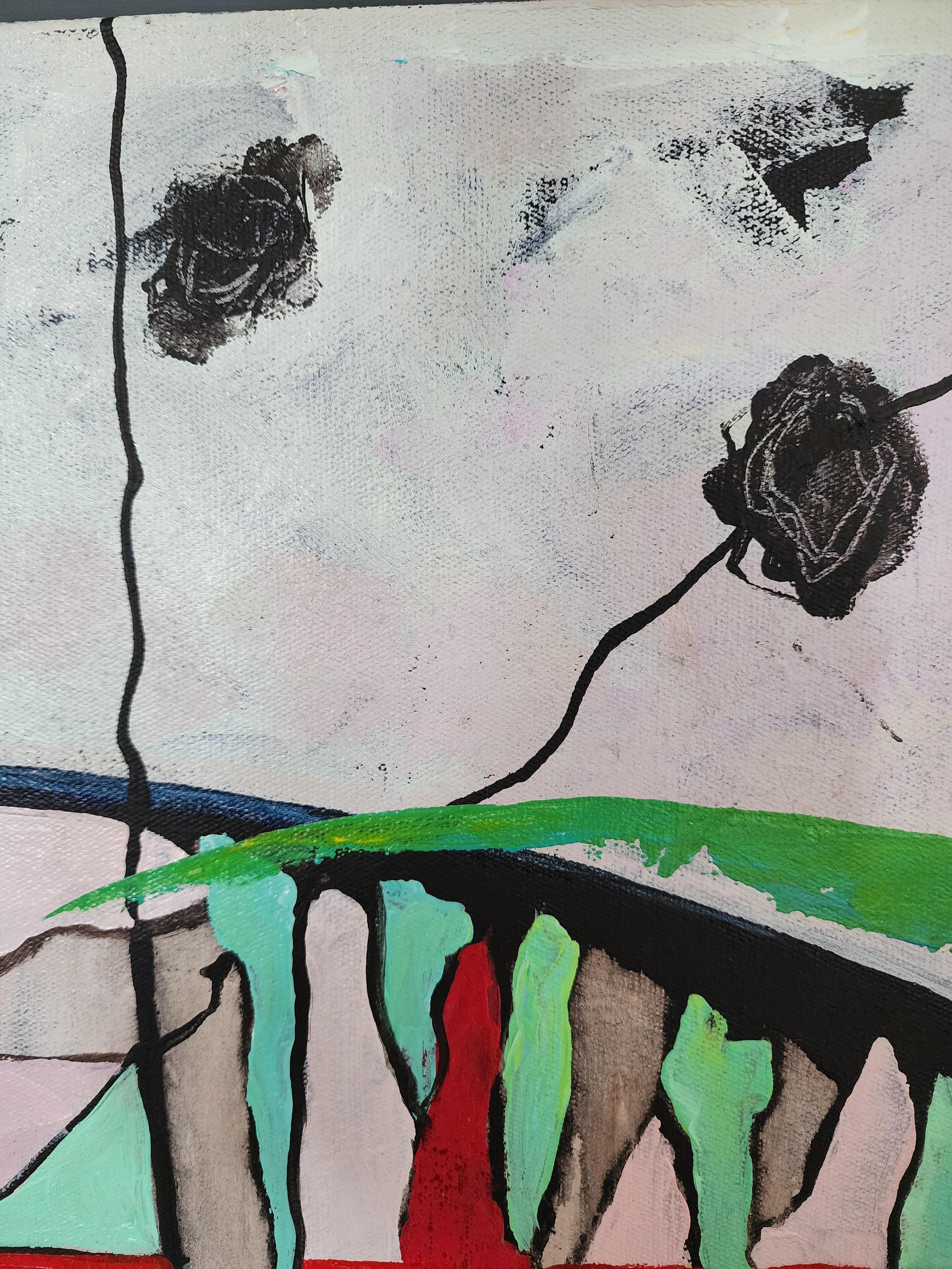 Painting Bold Abstract Nature Seasons Transformation Maximalism Warm Investment For Sale 6