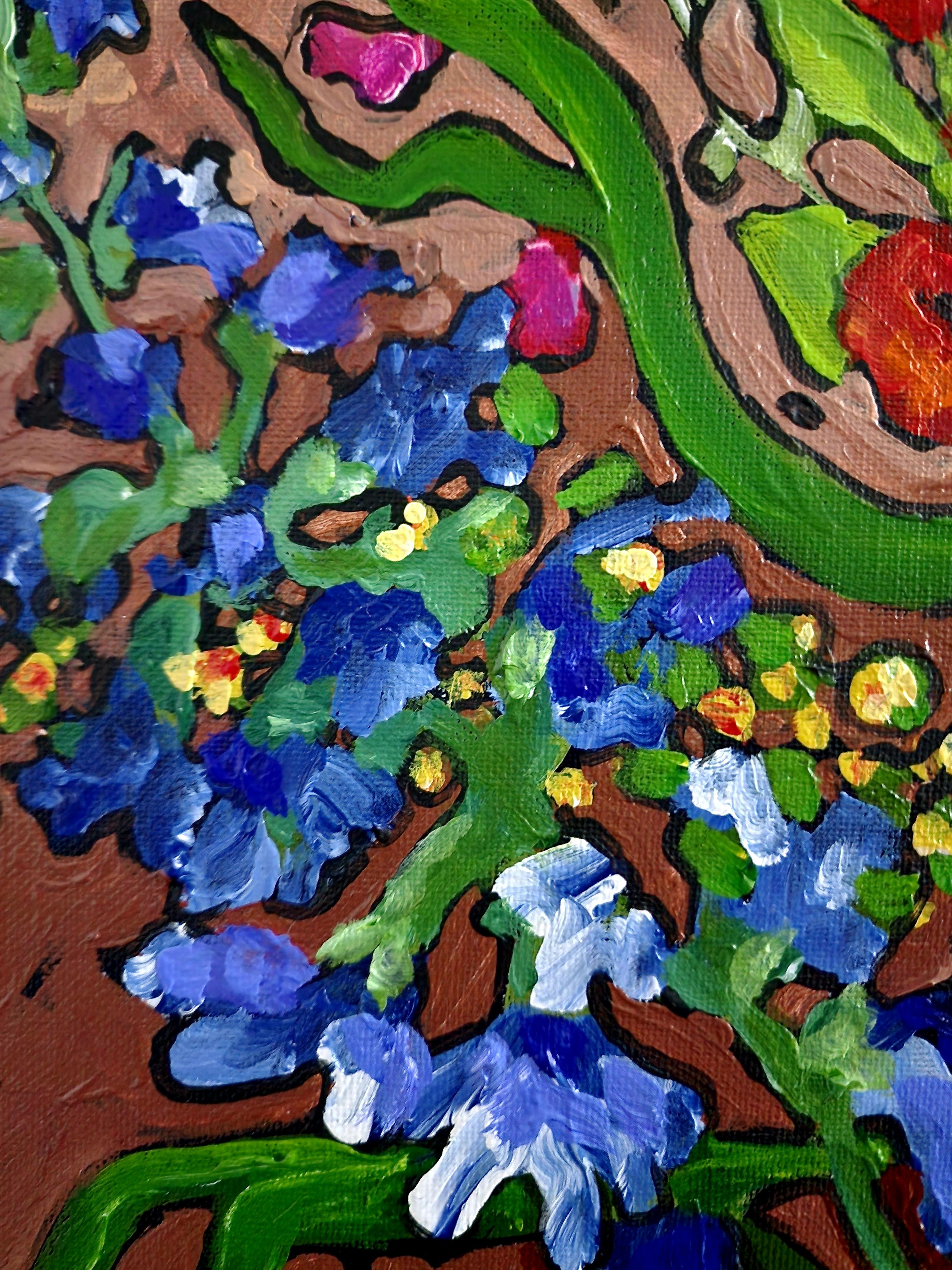 Gemälde Blumenstrauß Gold Fine art Investment Bunte Blumen Contemporary (Abstrakter Expressionismus), Painting, von Karnish Art