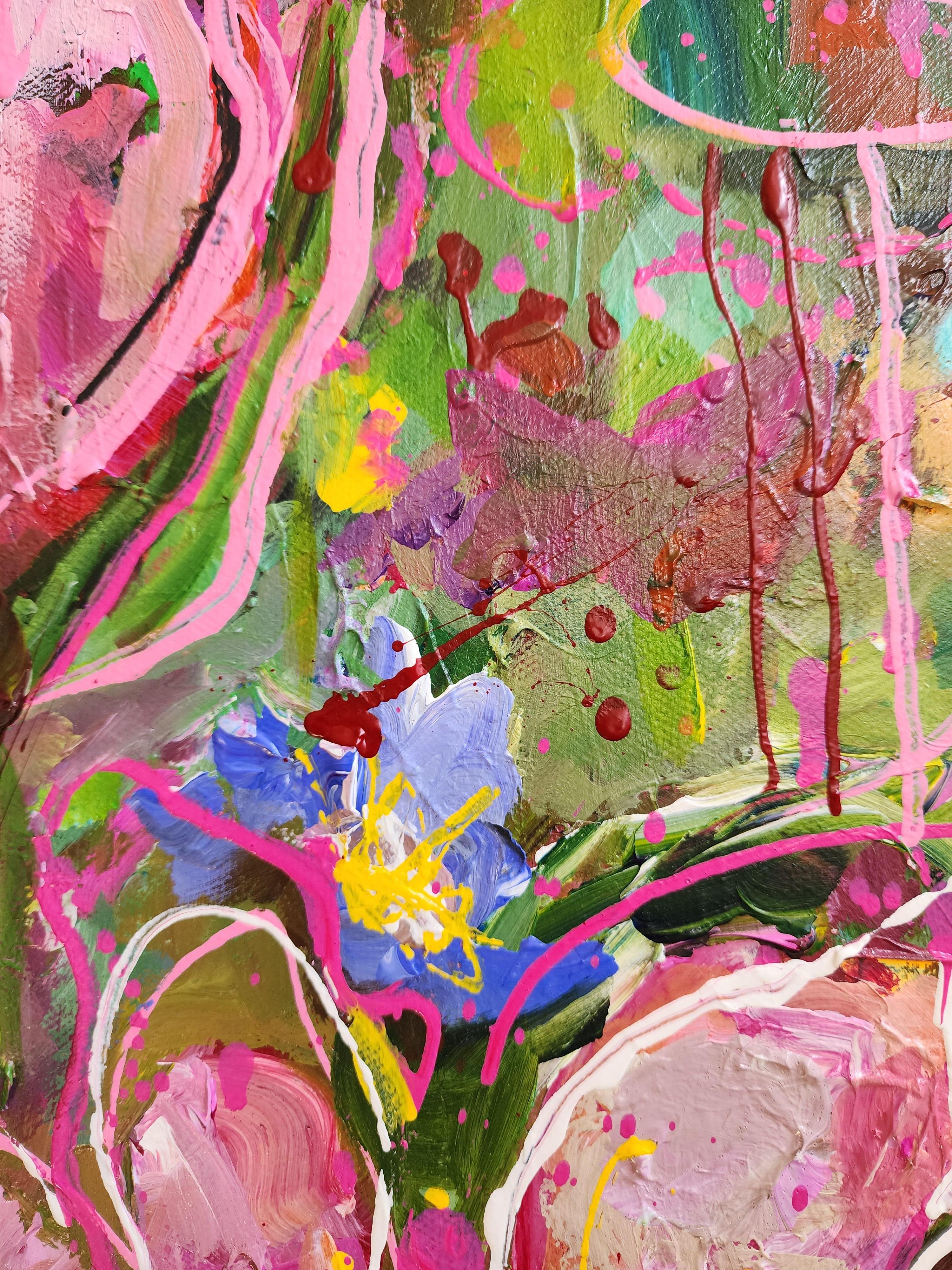 Pintura Floral Naturaleza Muerta Colorido Llamativo Inversión Libre Paisaje Abstracto en venta 9