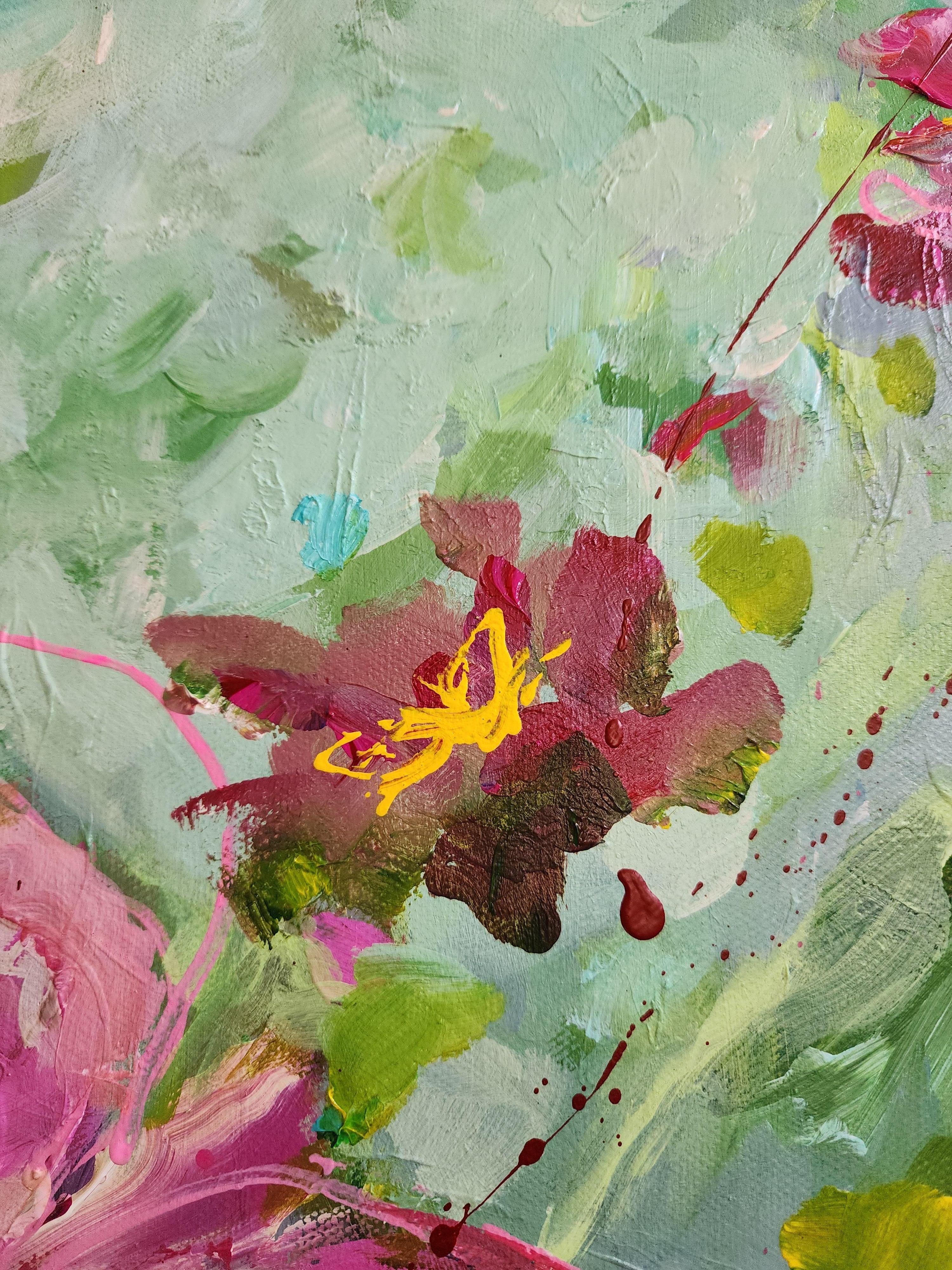 Pintura Floral Naturaleza Muerta Colorido Llamativo Inversión Libre Paisaje Abstracto en venta 11